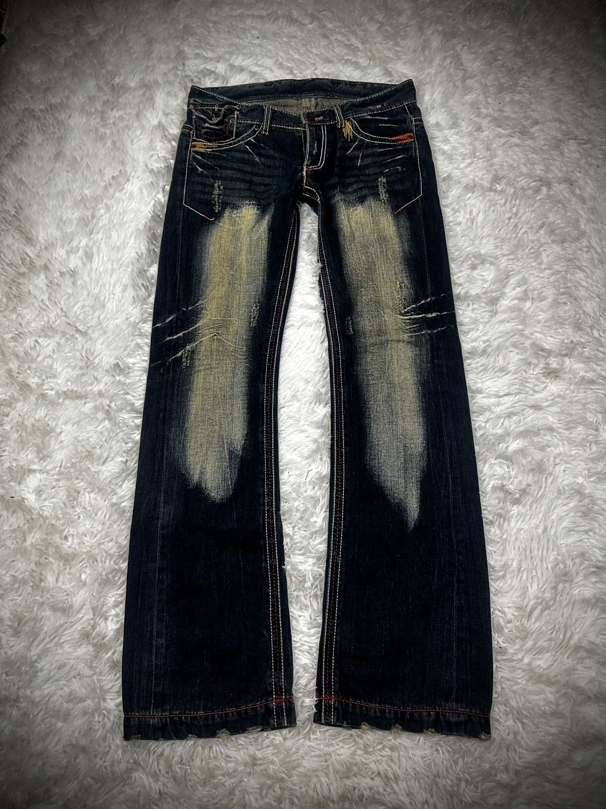 💥rare💥 20s shinehill mudwash clawmark flare denim jeans