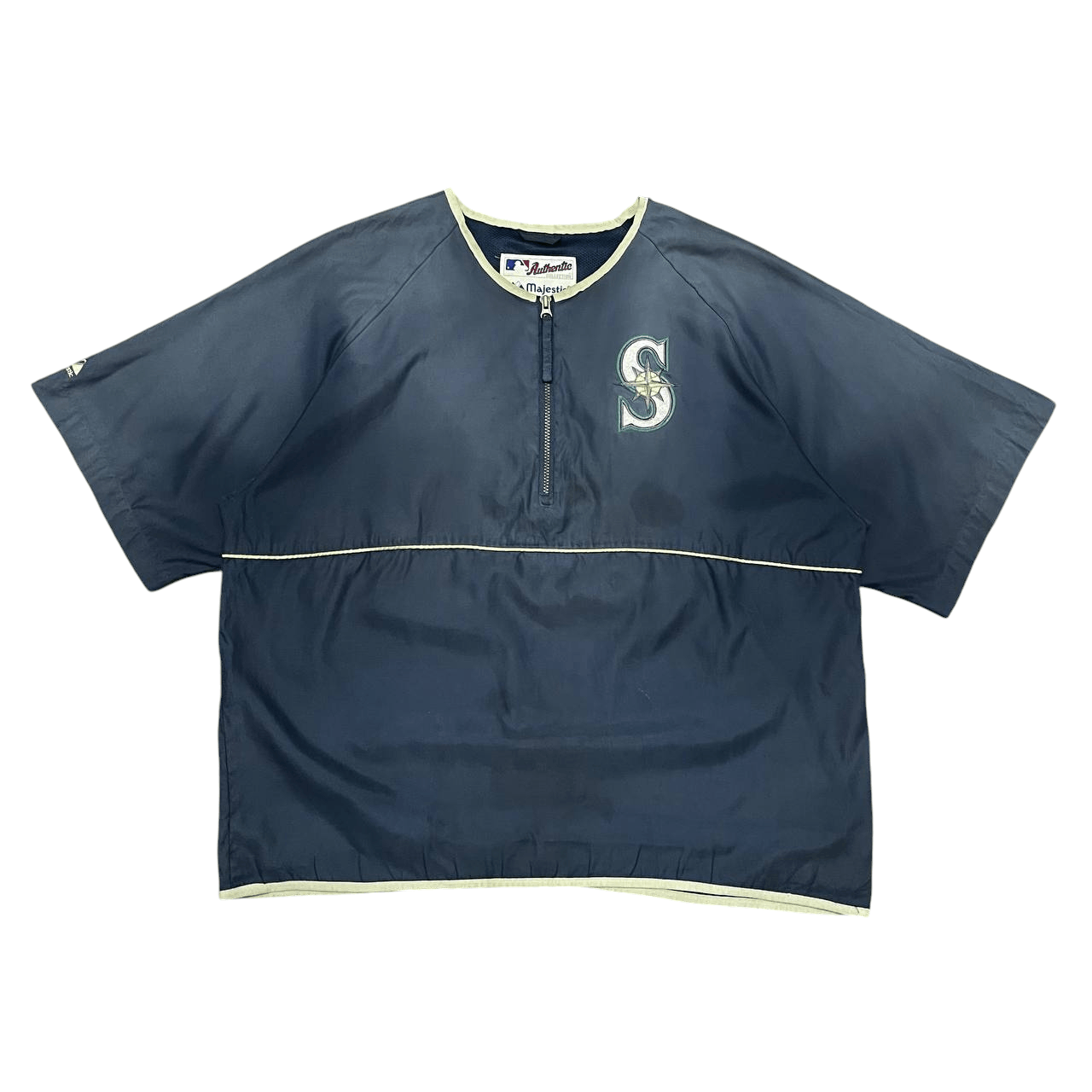 Majestic Vintage MLB Seattle Mariners Short Sleeve Jacket Pullover Size US XL / EU 56 / 4 - 1 Thumbnail