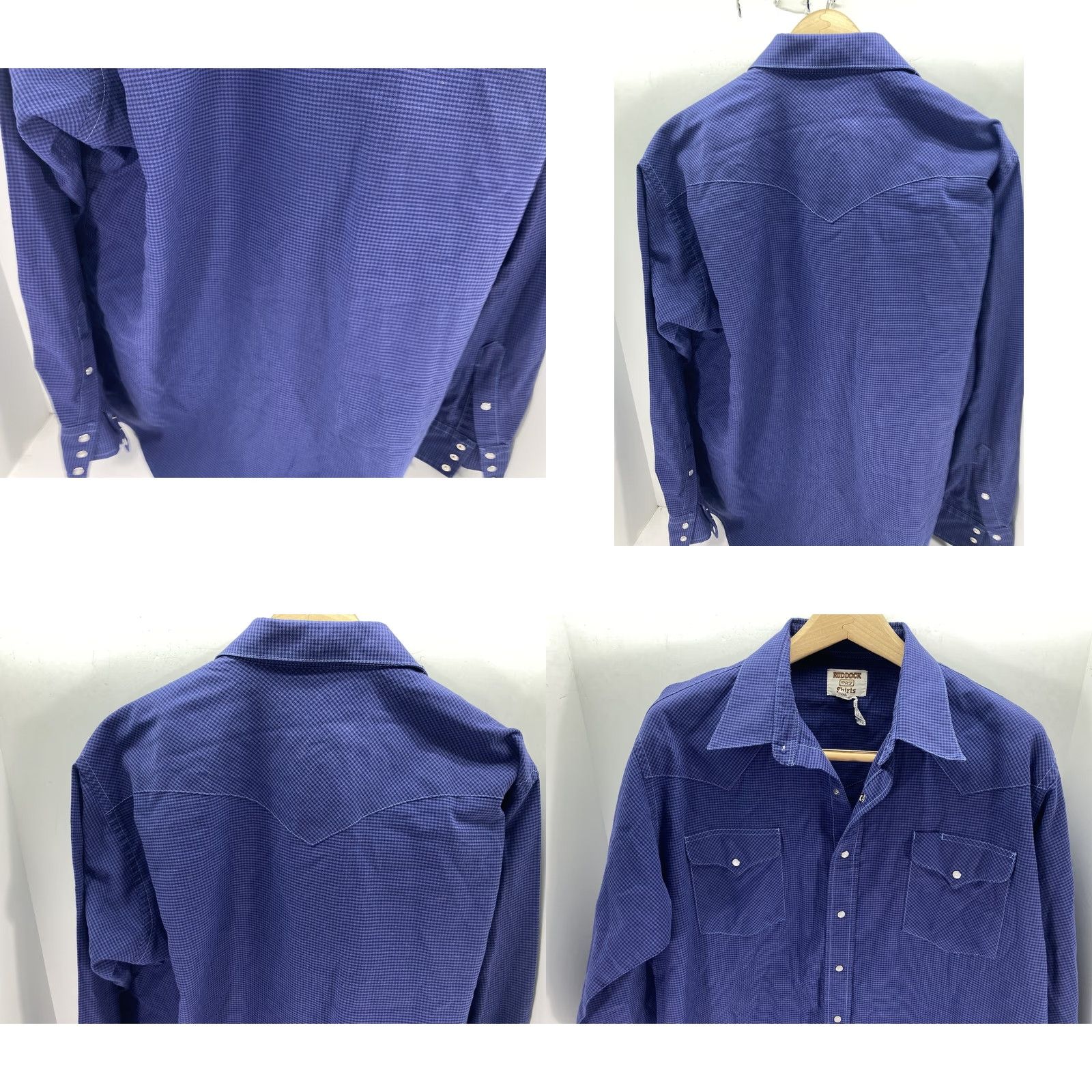 Vintage VINTAGE Ruddock Pearl Snap Shirt Men XL Blue Check Long Sleeve Western Rodeo Shirt Size US XL / EU 56 / 4 - 8 Thumbnail