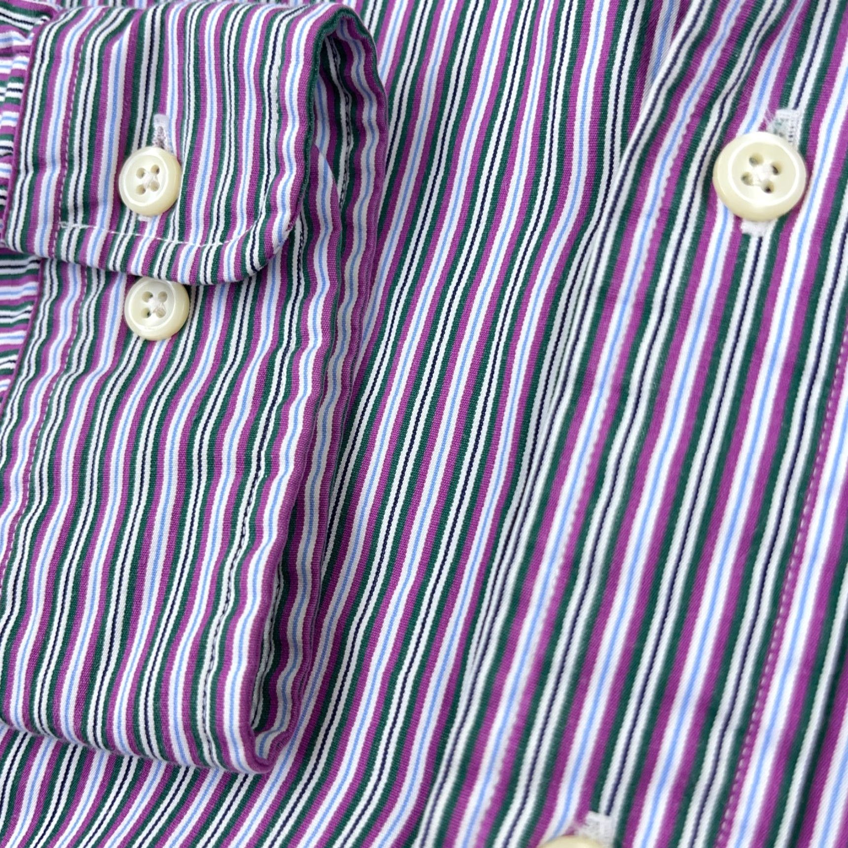 Polo Ralph Lauren Polo Ralph Lauren Shirt Men 17 34 XL Purple Button Up Striped Classic Fit Poplin Size US XL / EU 56 / 4 - 7 Thumbnail