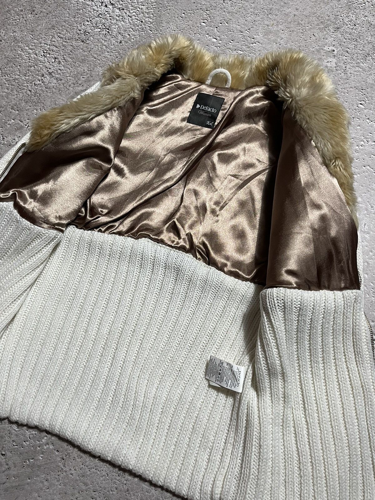 If Six Was Nine × Japanese Brand Y2K Japanese Style Fur Zip Jacket Knit Sleeve Size XL / US 12-14 / IT 48-50 - 7 Thumbnail