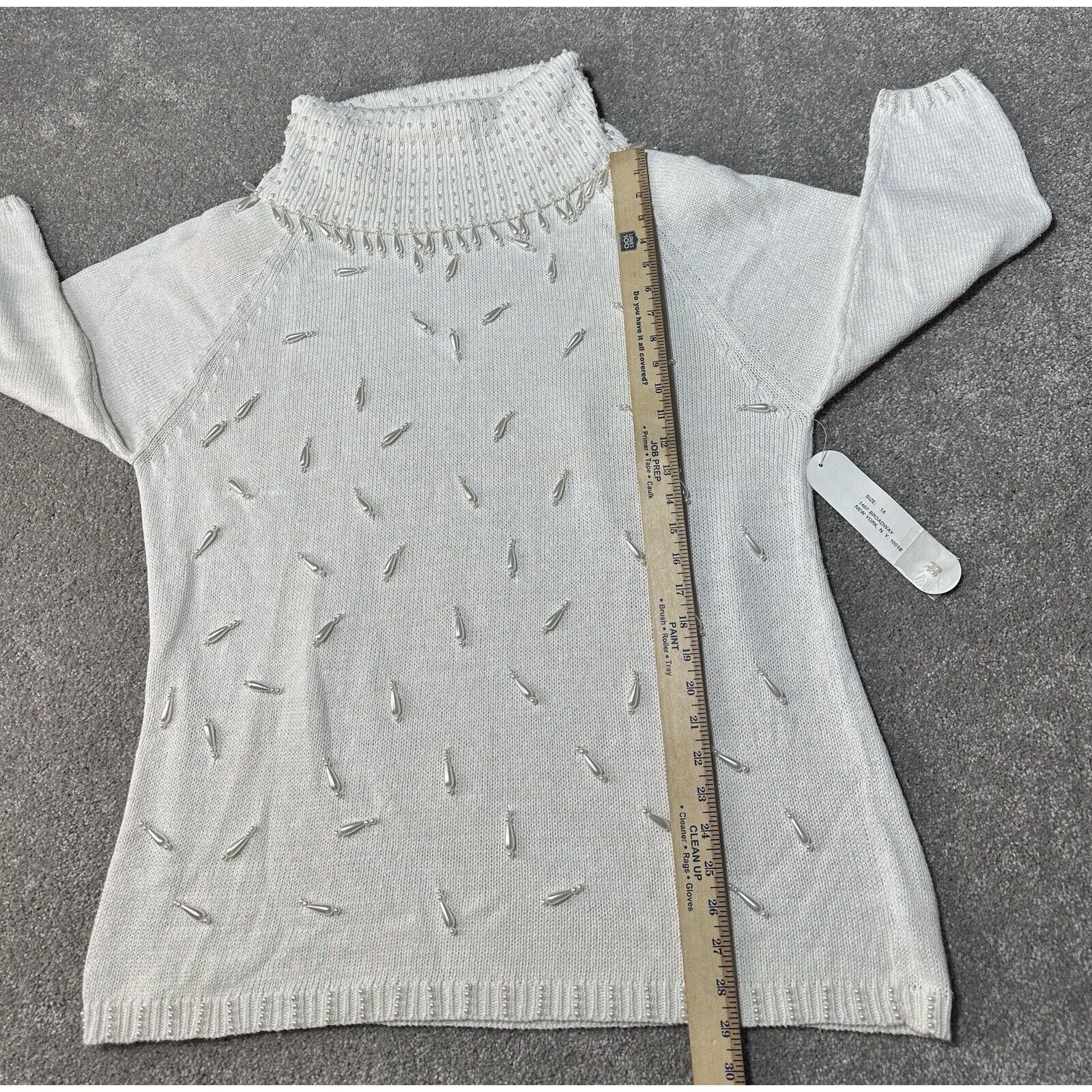 Other Vintage 80s Pearl Sweater Womens Plus 1X Winter Holiday Size XL / US 12-14 / IT 48-50 - 7 Thumbnail
