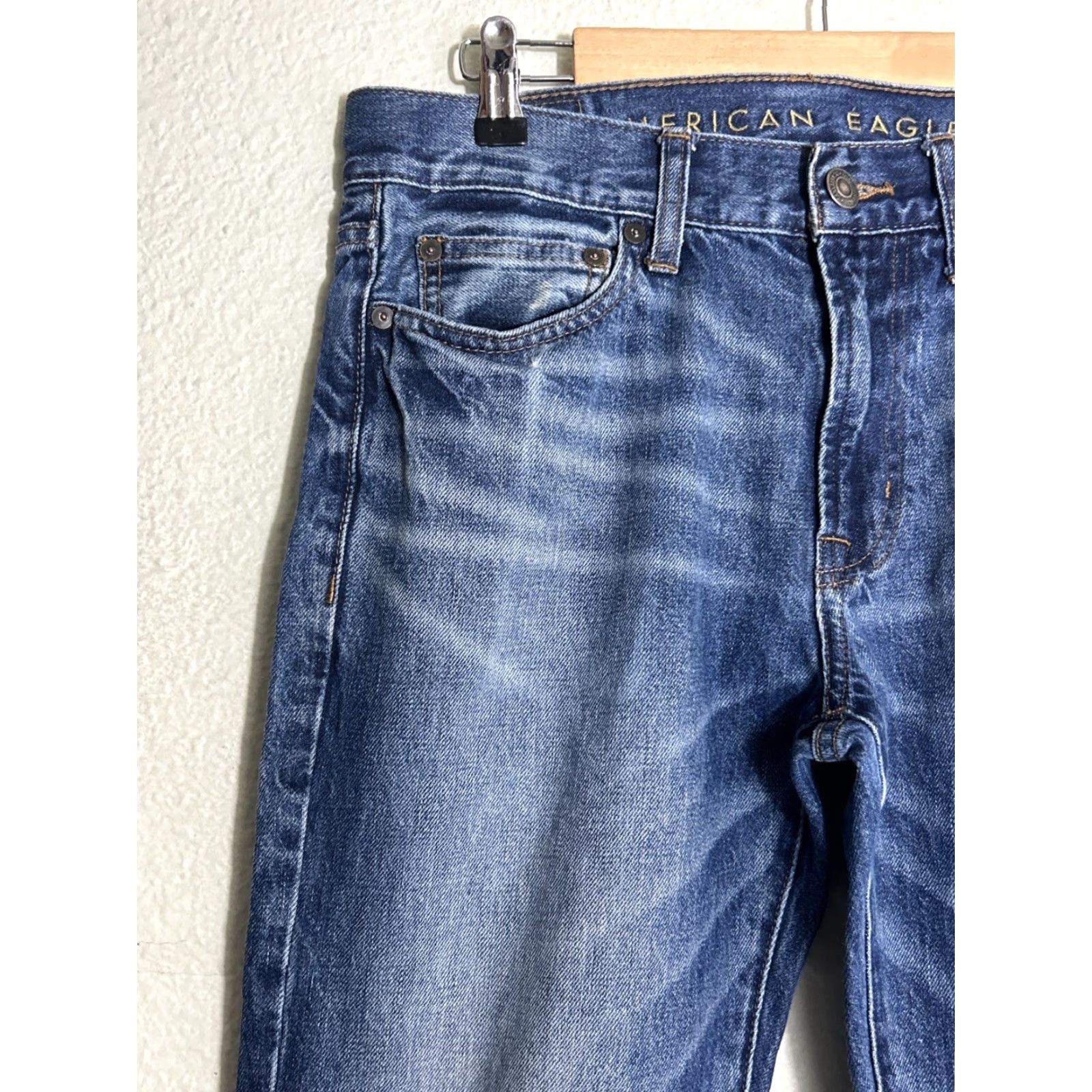 American Eagle Outfitters VINTAGE American Eagle Jeans Slim Mens 30x36 Blue Medium Wash Straight 90s? Size US 30 / EU 46 - 5 Thumbnail
