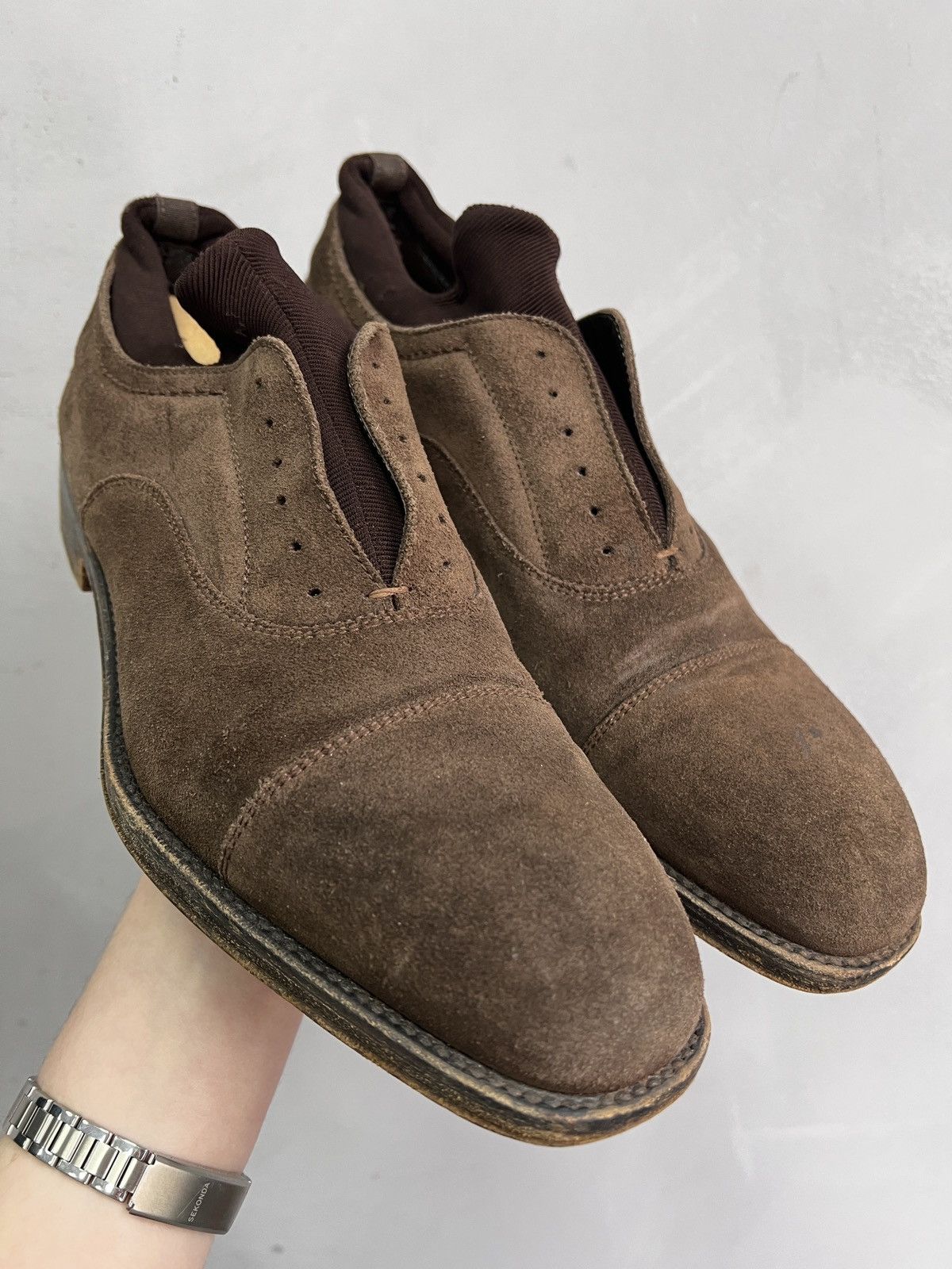 Paciotti Paciotti Brown Guidi style boots suede Leather 90s Size US 8.5 / EU 41-42 - 3 Thumbnail