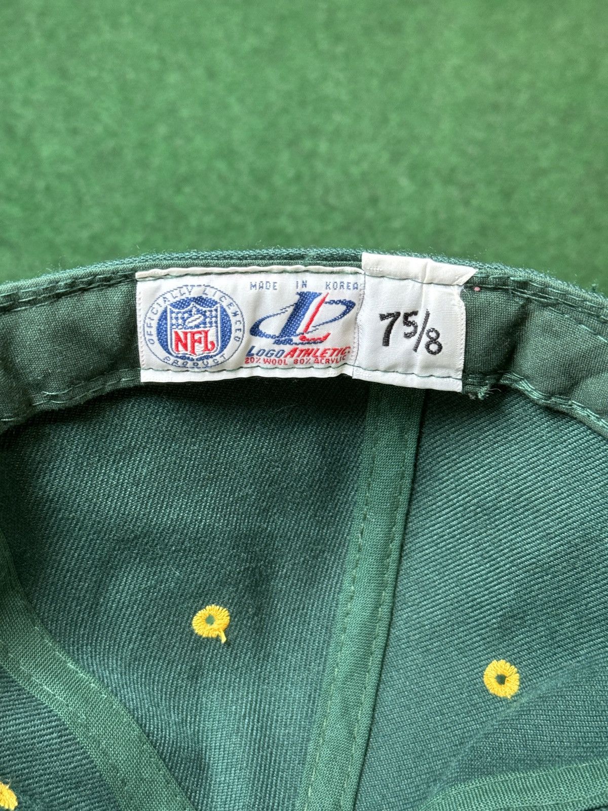Logo Athletic × Vintage Vintage 90s Green Bay Packers Logo Athletic Fitted 7 5/8 Hat Size ONE SIZE - 6 Thumbnail