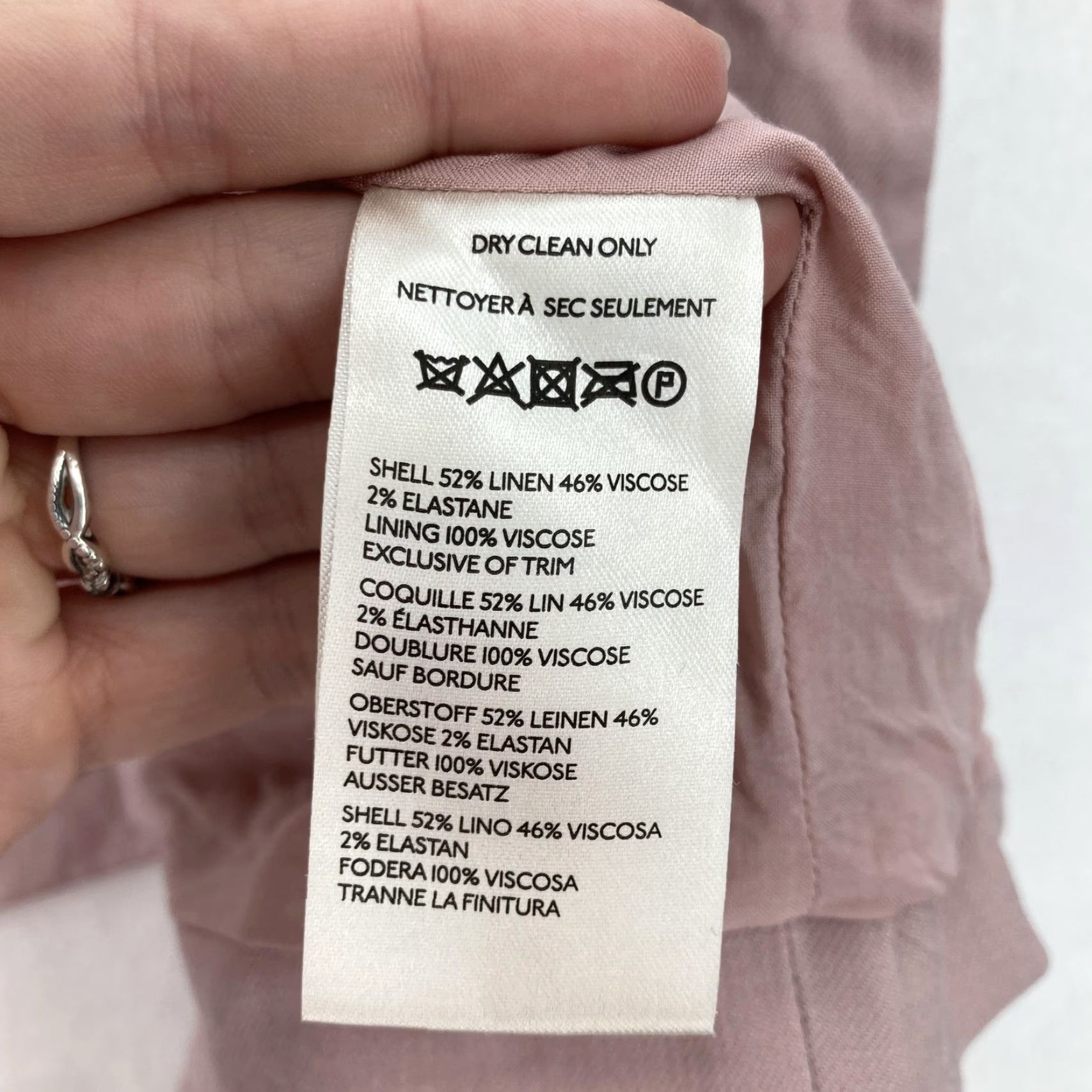 Anthropologie Maeve Blazer Womens Medium Pink Linen Blend Double Breasted Office Shirt Size M / US 6-8 / IT 42-44 - 5 Thumbnail