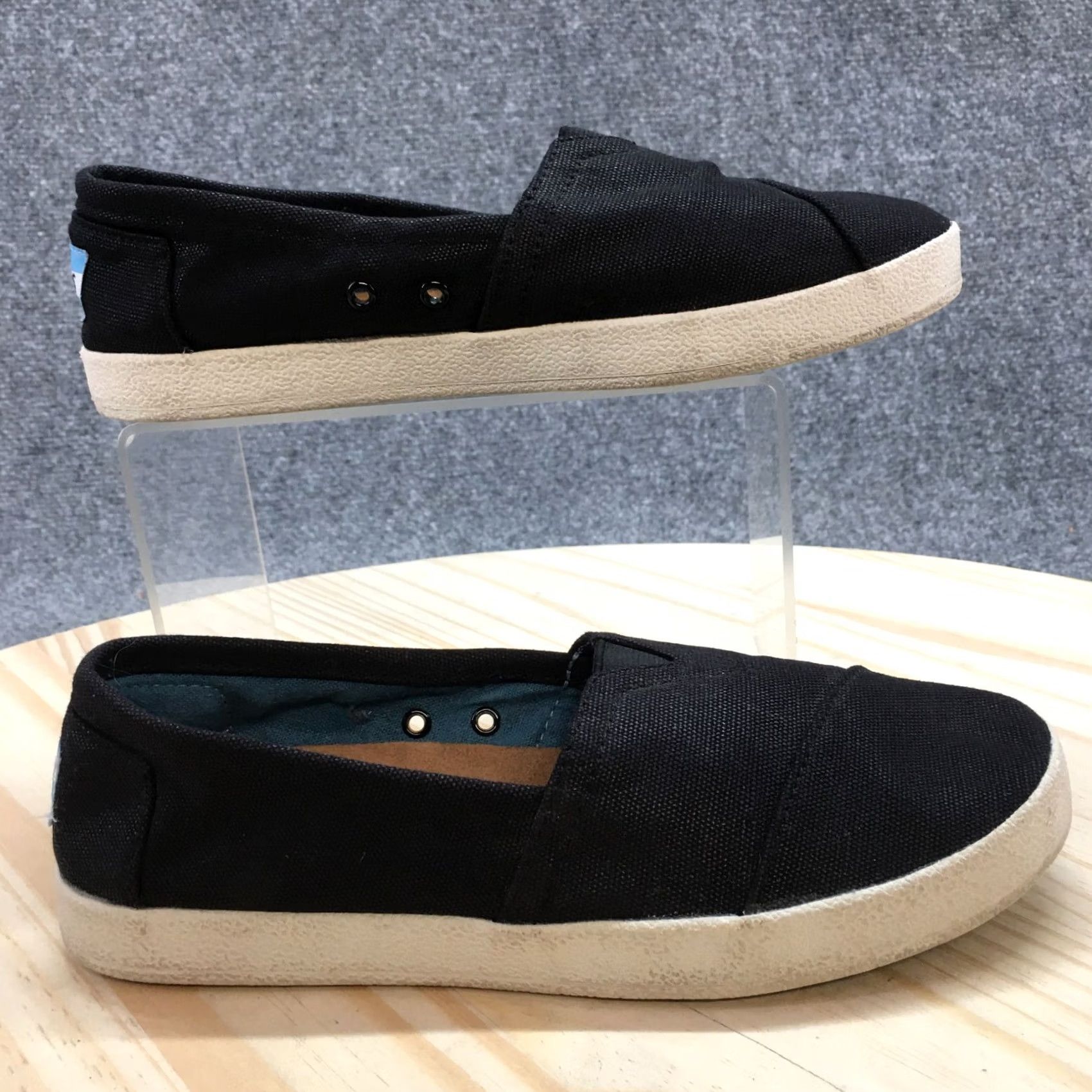 Toms TOMS Loafer Womens 6W Black Alpargata Round Toe Slip On Flats Casual Comfort Size US 6 / IT 36 - 2 Thumbnail