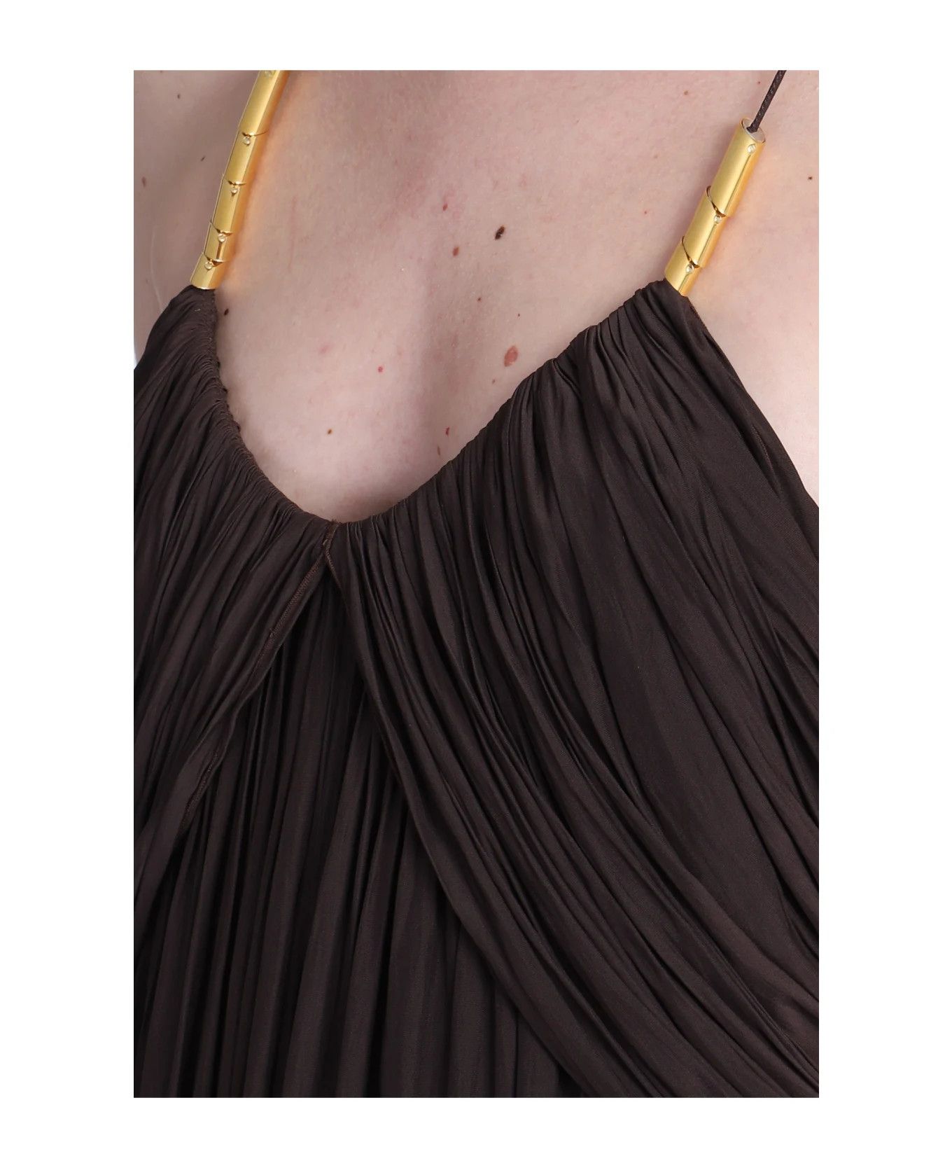 Lanvin o1y0326 Maxi Dress in Dark Brown Size S / US 4 / IT 40 - 5 Thumbnail