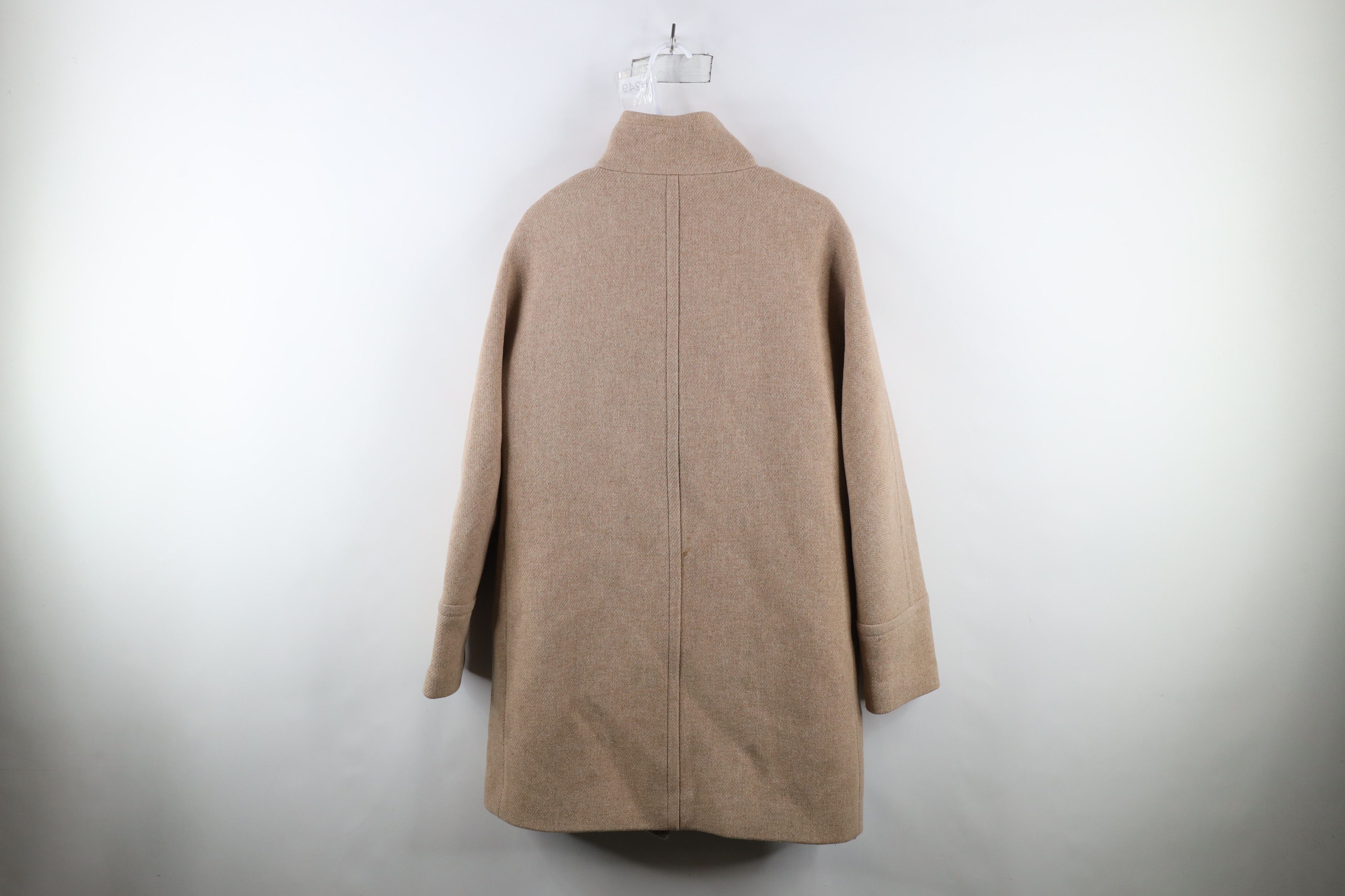 J.Crew × Vintage J Crew Cloth Nello Gori Cocoon Wool Coat Jacket Beige Size XL / US 12-14 / IT 48-50 - 13 Thumbnail