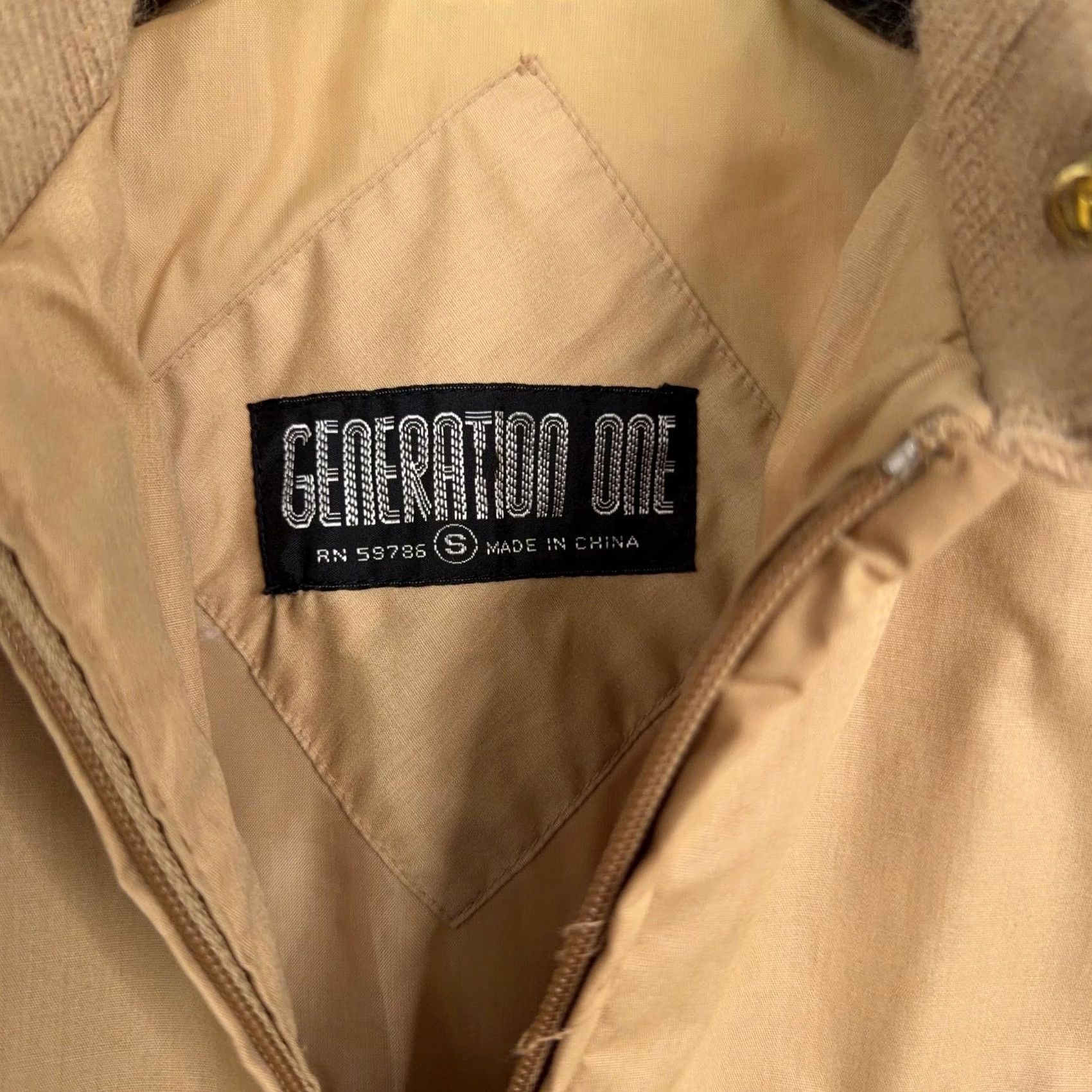 Vintage Generation One Jacket Mens S Beige Bomber Full Zip Casual Size US S / EU 44-46 / 1 - 5 Thumbnail