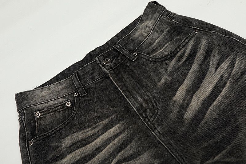 Vintage American retro distressed whiskered lightning wash jeans Size US 32 / EU 48 - 3 Thumbnail