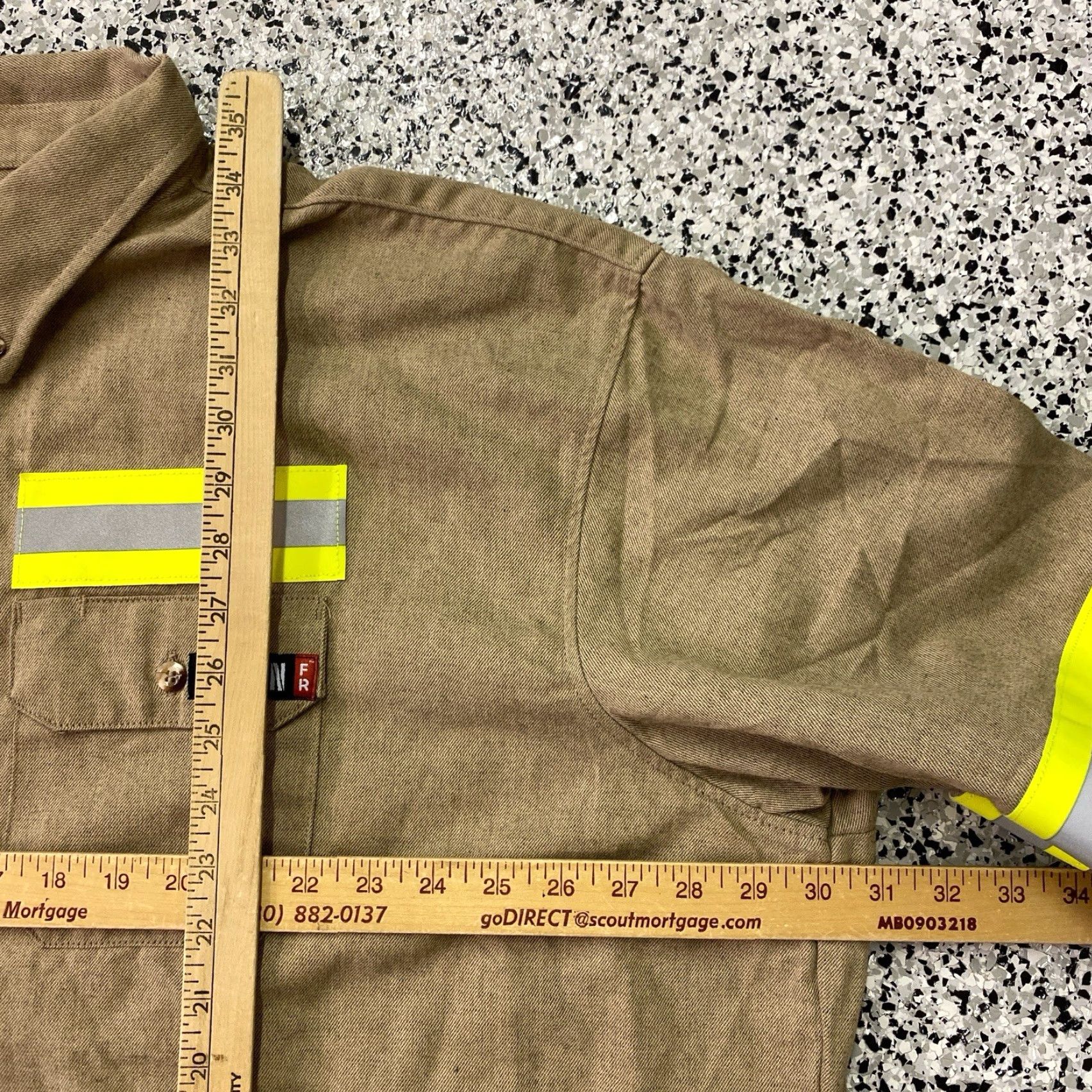 Vintage Tecgen FR Shirt Button Down Long Sleeve Tan Flame Resistant Men's 4XL-Long Size US XXL / EU 58 / 5 - 3 Thumbnail