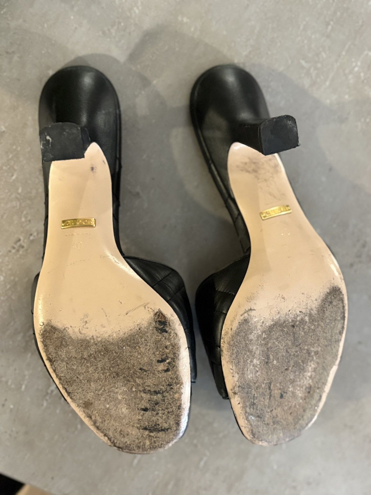 Gucci Gucci Marmont Double G Black Leather Heeled Sandals Size 40 Size US 9 / IT 39 - 6 Thumbnail