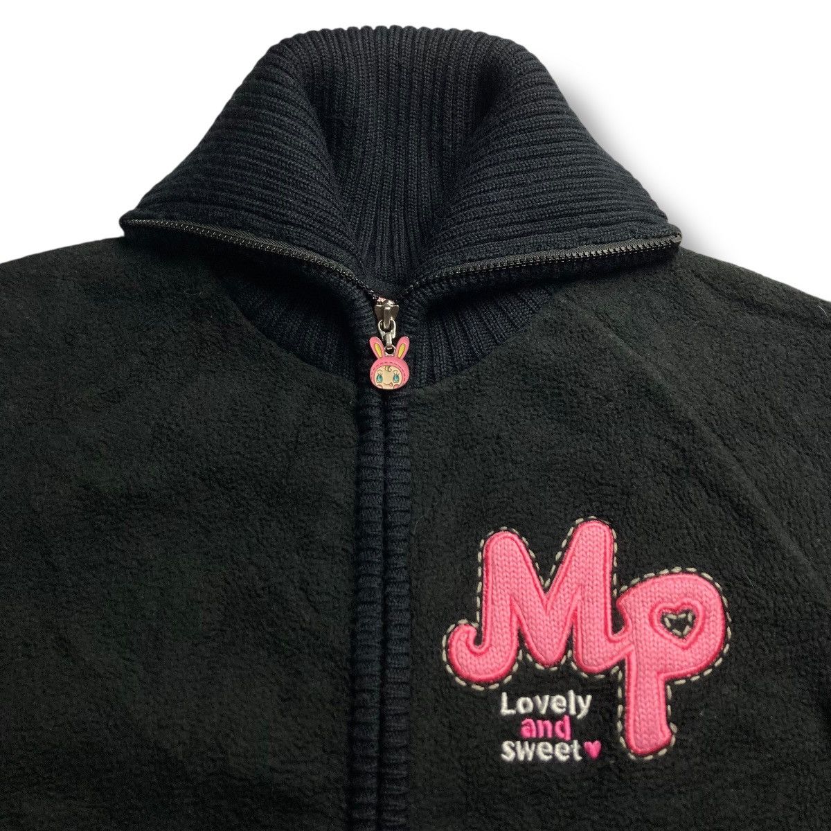 Hysteric Glamour 🇯🇵 🩷🖤 MEZZO PIANO EMBROIDERED LOGO FULL ZIP WOOL JACKET Size L / US 10 / IT 46 - 8 Thumbnail