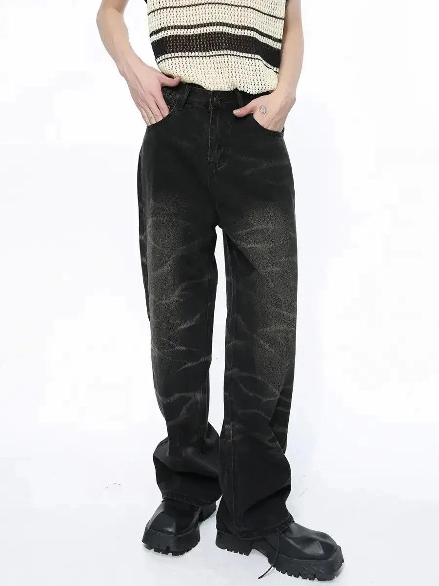 Japanese Brand Retro washed loose wavy jeans Size US 32 / EU 48 - 3 Thumbnail