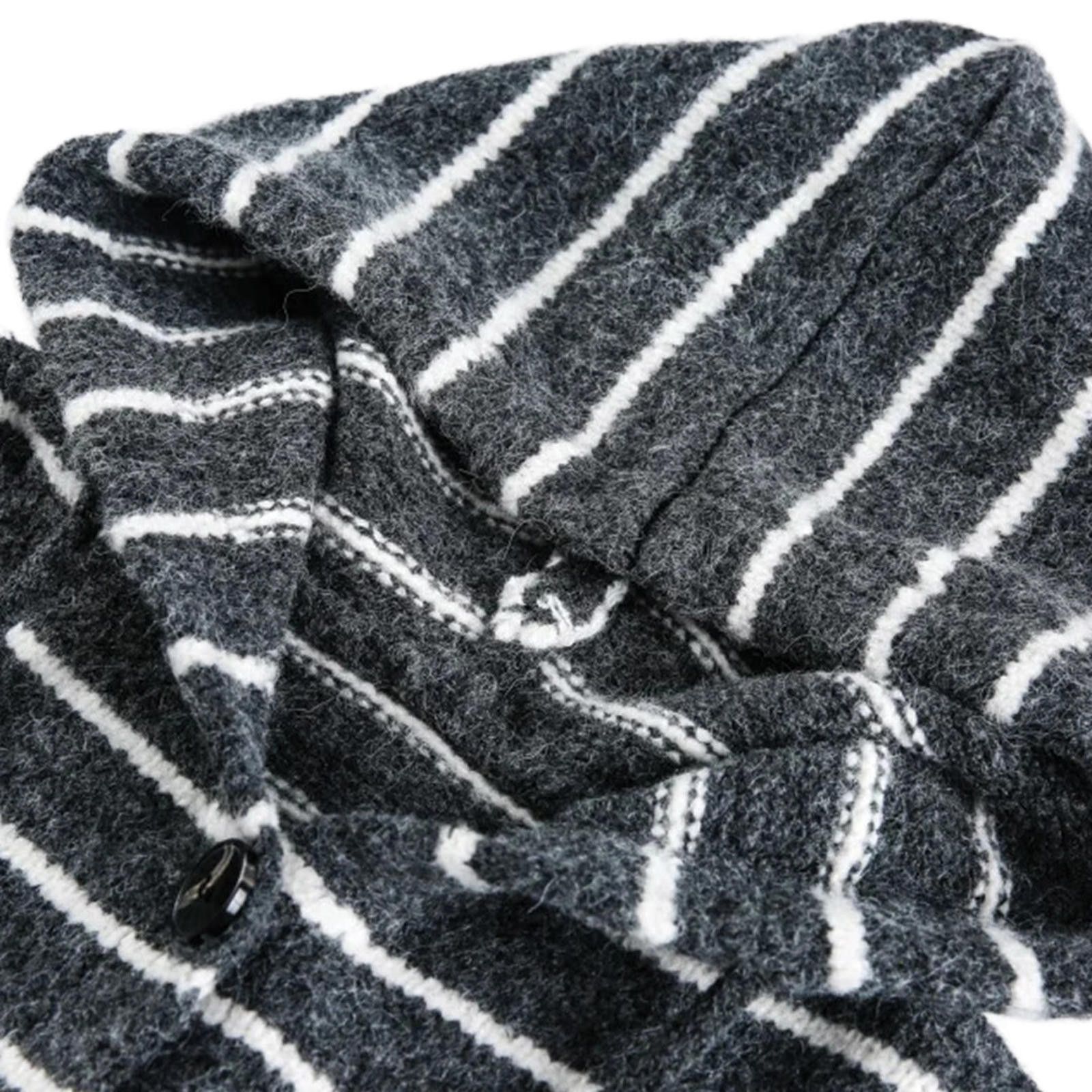 Other Beige Stripe Hooded Wool-Polyester Button Cardigan Size US M / EU 48-50 / 2 - 10 Thumbnail