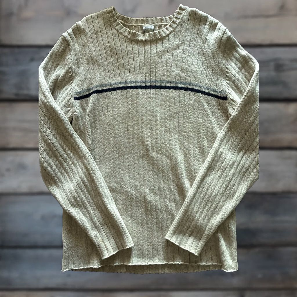 Old Navy Old Navy Sweater Men L Tan Brown Striped Crew Neck Cotton Long Sleeve Pullover Size US L / EU 52-54 / 3 - 1 Thumbnail