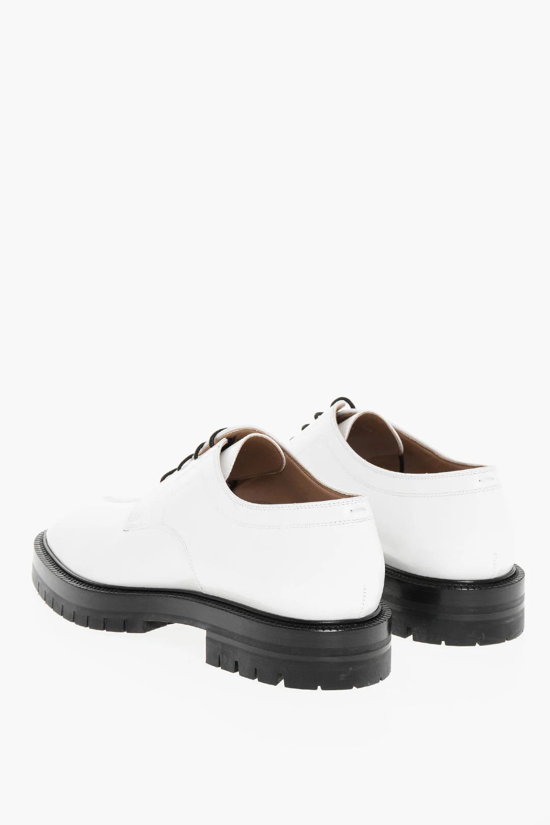 Maison Margiela og1mm0326 Leather Derby Tabi Shoes in White Size US 11 / EU 44 - 2 Thumbnail