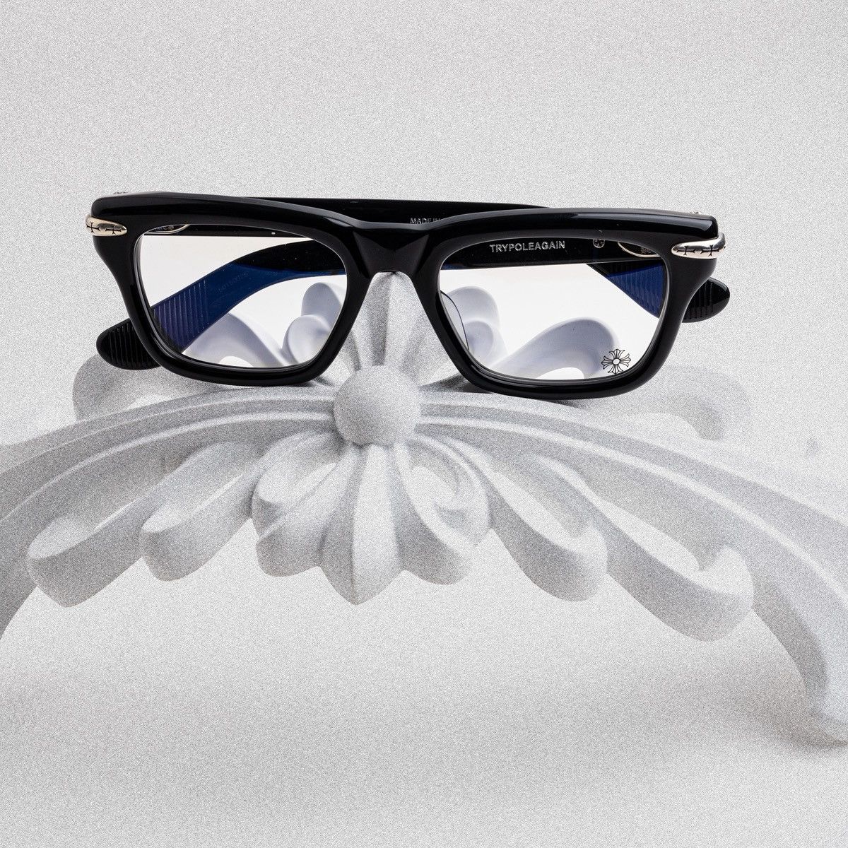 Chrome Hearts CHROME HEARTS TRYPOLEAGAIN BLACK GLASSES Size ONE SIZE - 6 Thumbnail