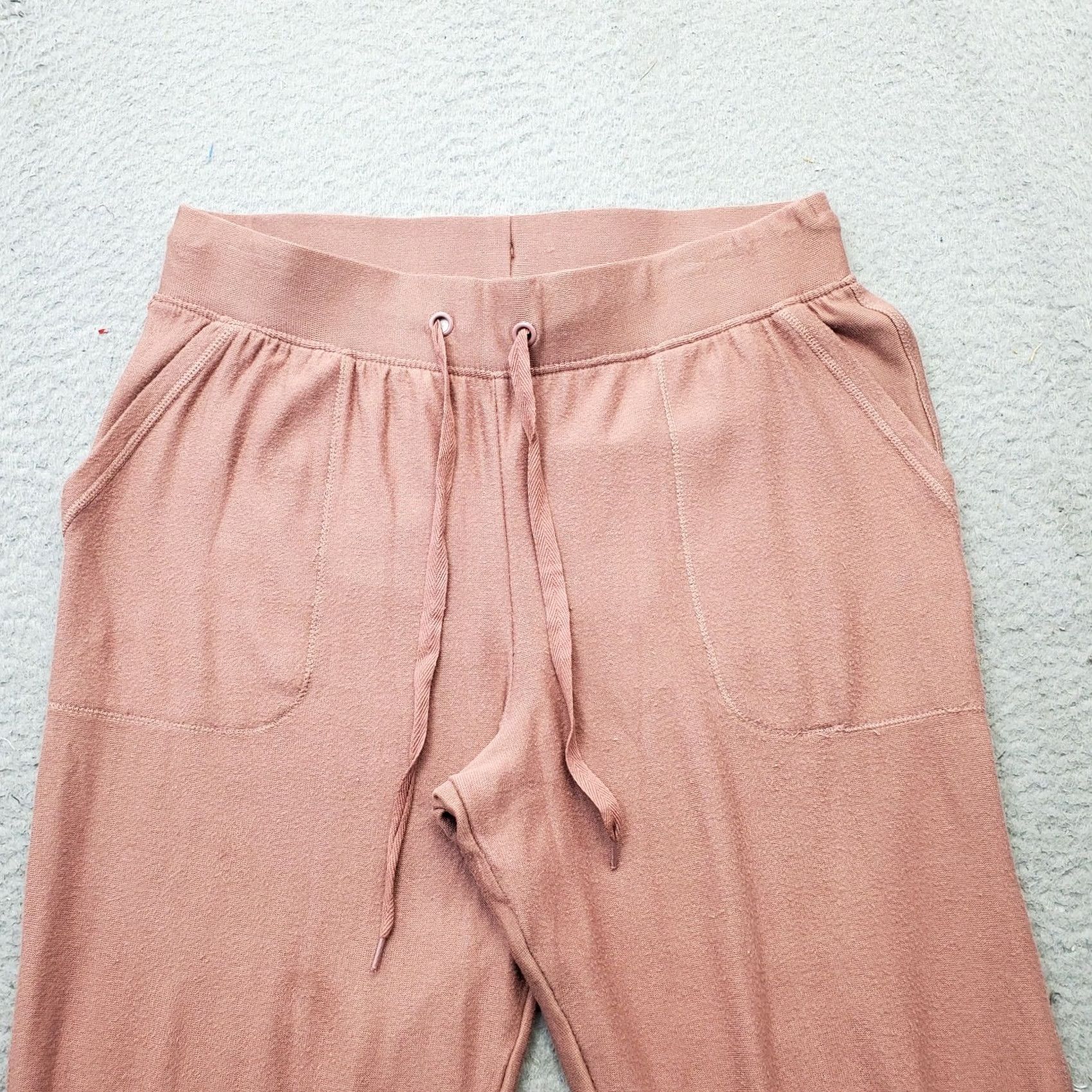 Vintage Cuddl Duds Jogger Pants Women PM Pink Pocket Ribbed Elastic Waist Drawstring Pants Size 32" / US 10 / IT 46 - 6 Thumbnail