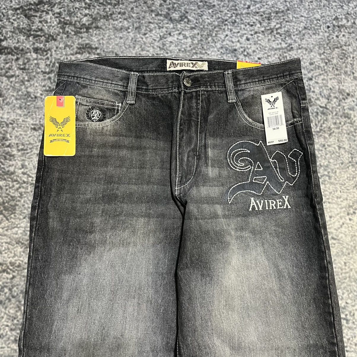 Avirex VINTAGE Y2K AVIREX BAGGY WIDE LEG GRUNGE SKATER JEANS NEW Size US 36 / EU 52 - 9 Thumbnail
