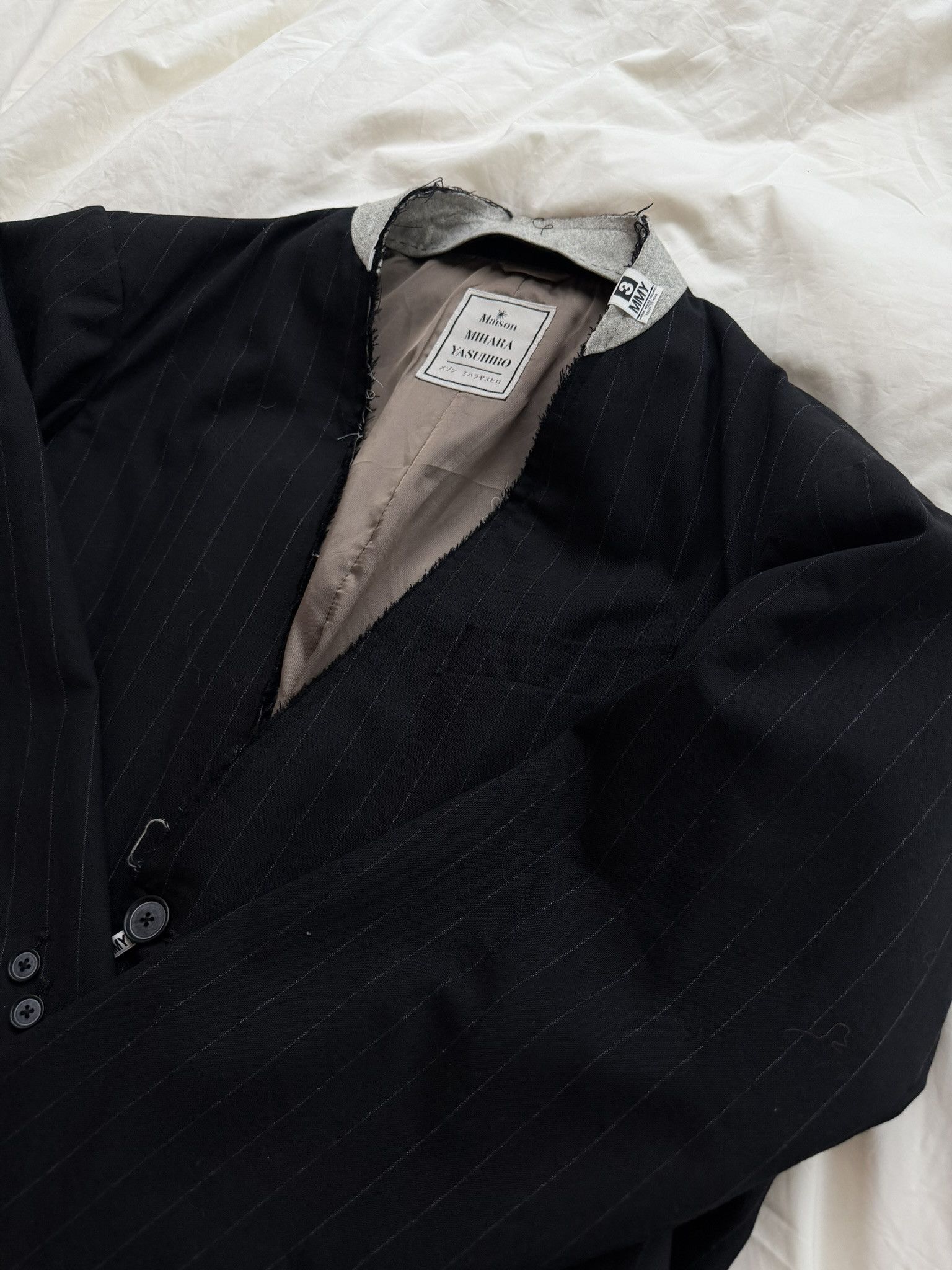 Maison MIHARA YASUHIRO FW24 Oversized Pinstripe MMY Black Blazer Size US M / EU 48-50 / 2 - 2 Thumbnail