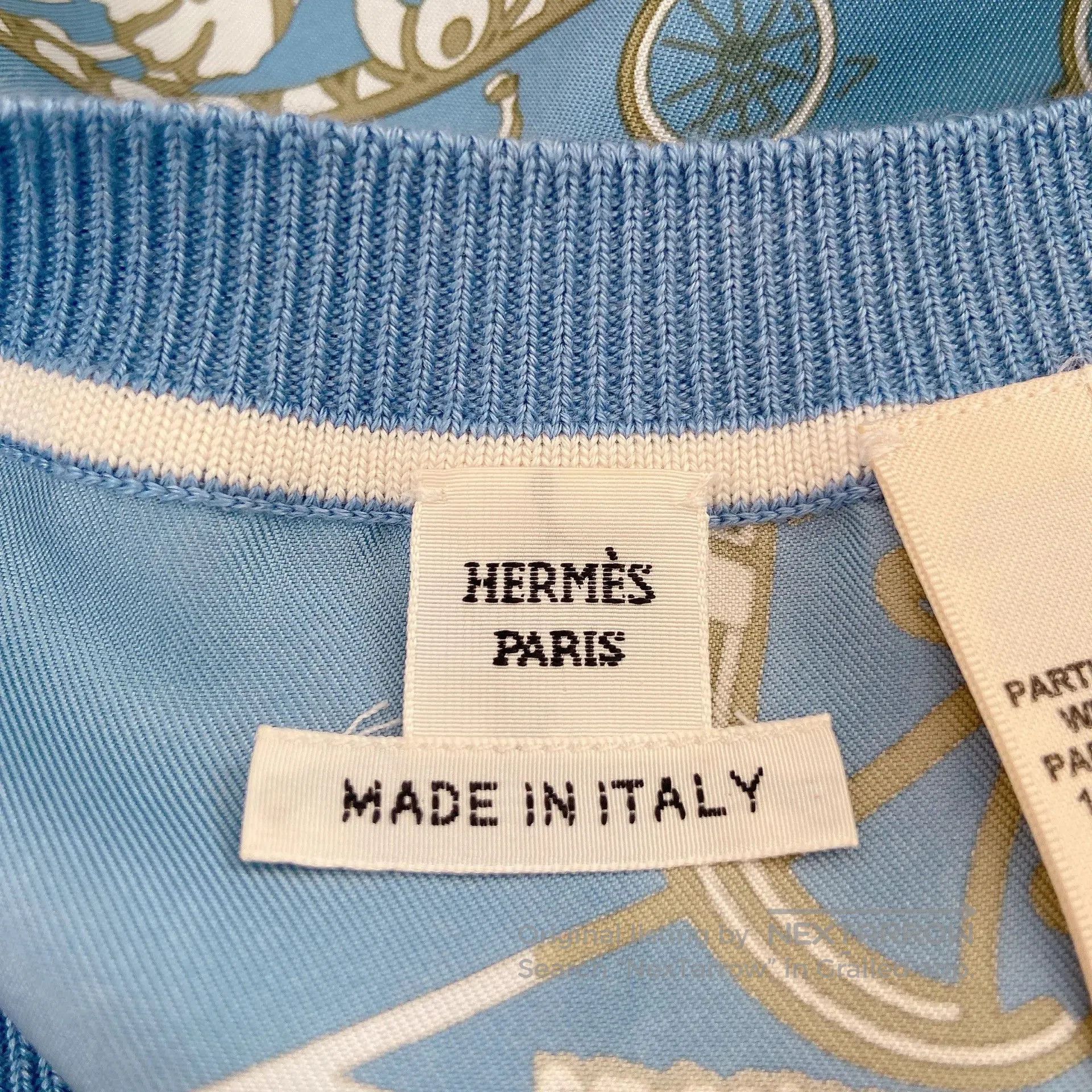 Hermes Hermes Blue Silk Shirt Size 34. Size XXS / US 00 / IT 34 - 7 Thumbnail