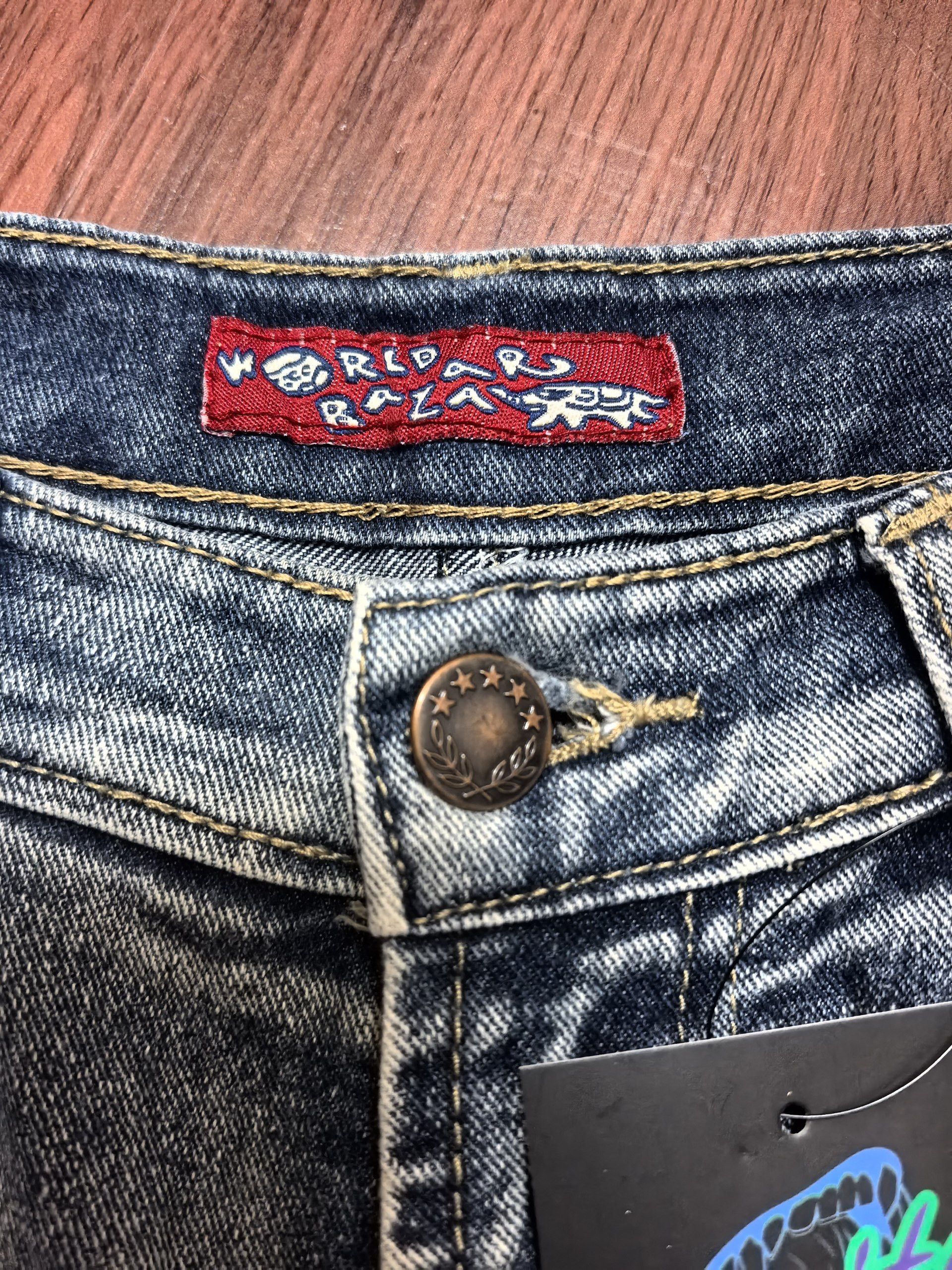 Issey Miyake Vintage Worldar Raza Jeans Flora Studed Patern Denim Pants Size 30" / US 8 / IT 44 - 4 Thumbnail
