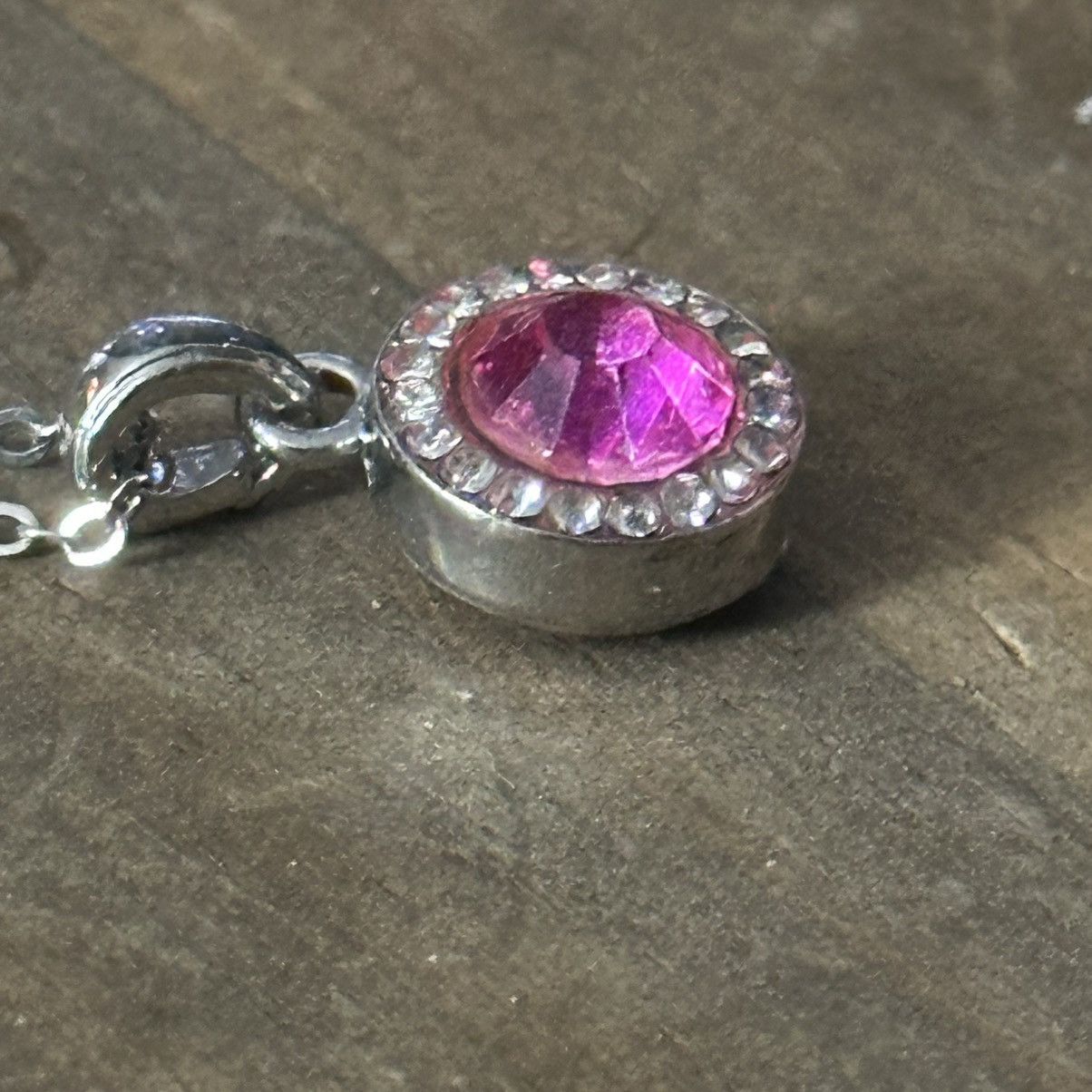 Other Silver tone pink gemstone pendant necklace Size ONE SIZE - 4 Thumbnail