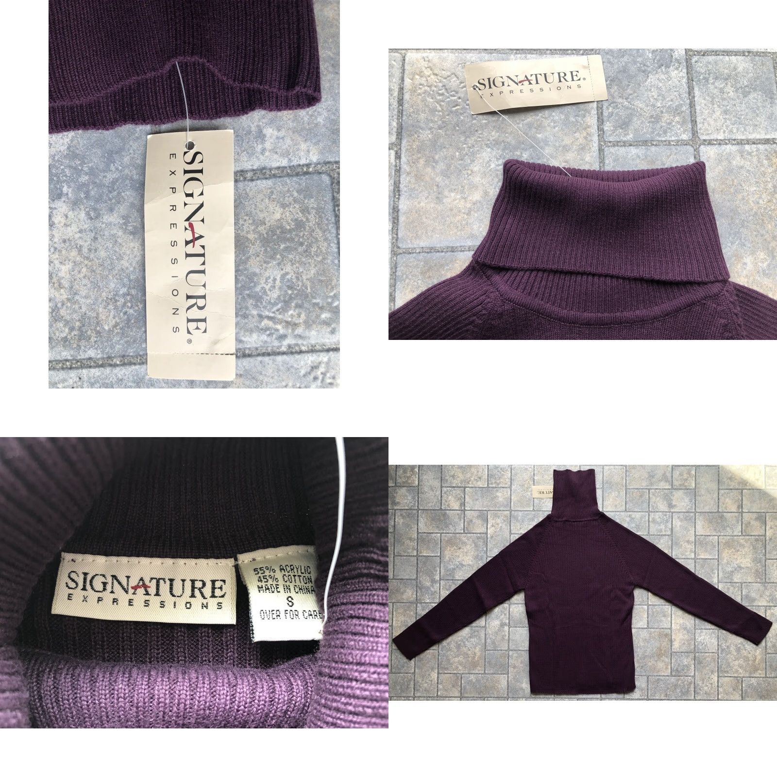 Vintage **Signature Expressions Women's Size S Purple Turtleneck** User: Signature Expressions Women's Size S Purple Turtleneck Winter Classic Sweater Size S / US 4 / IT 40 - 8 Thumbnail