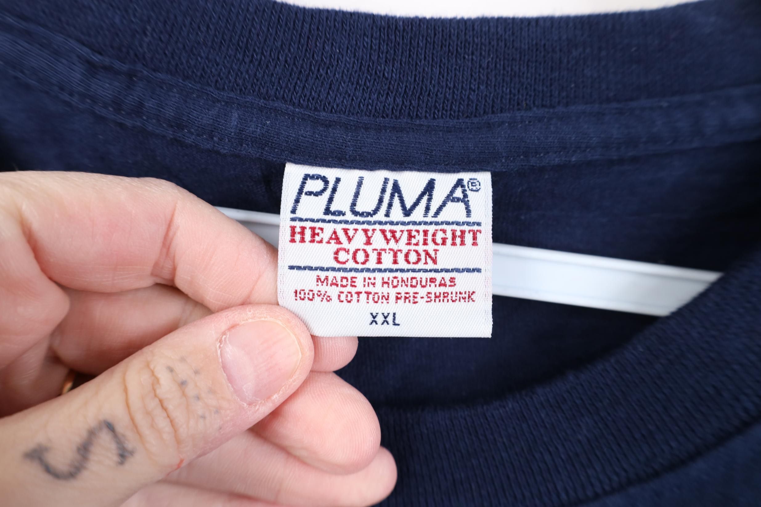 Vintage Vintage 90s Streetwear Heavyweight Cotton T-Shirt Navy Blue Size US XXL / EU 58 / 5 - 4 Thumbnail