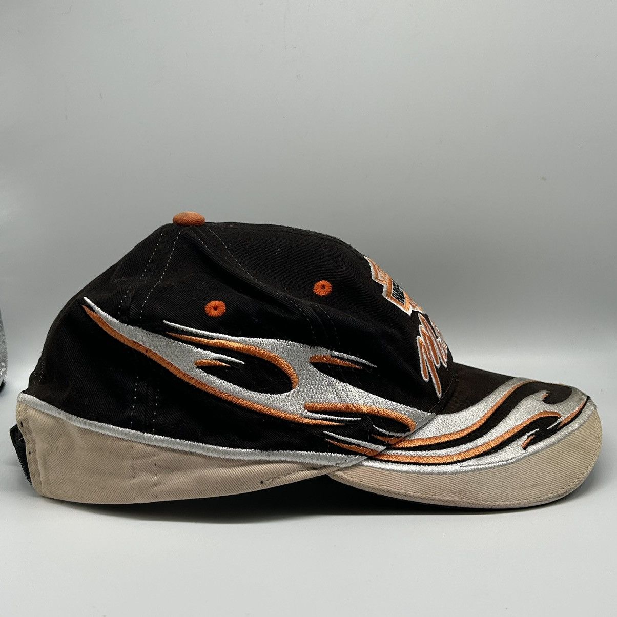 Harley Davidson Vintage 90s Shockwave Embroidered Flames Hat Size ONE SIZE - 4 Thumbnail