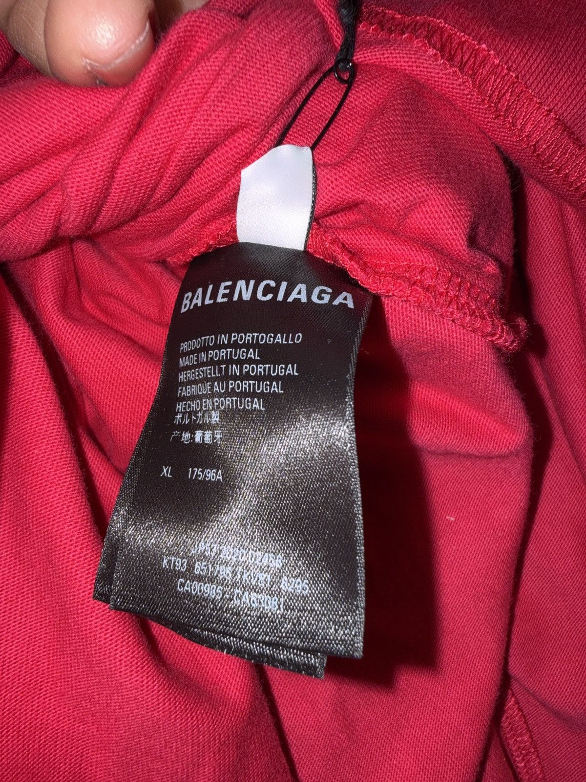 Balenciaga Raspberry and White Boxy T-shirt Size US XL / EU 56 / 4 - 6 Thumbnail