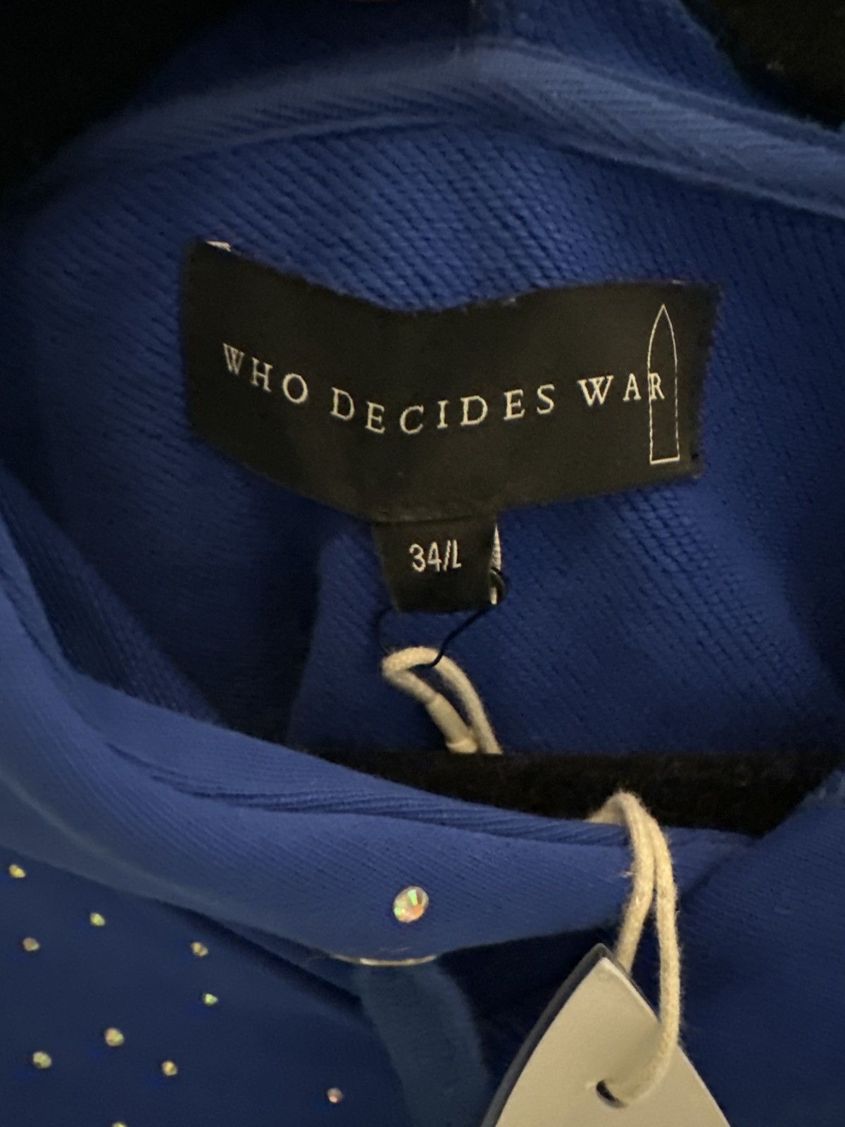 Who Decides War Who decodes war hoodie ‘’Rhinestones’’ Size US M / EU 48-50 / 2 - 10 Thumbnail