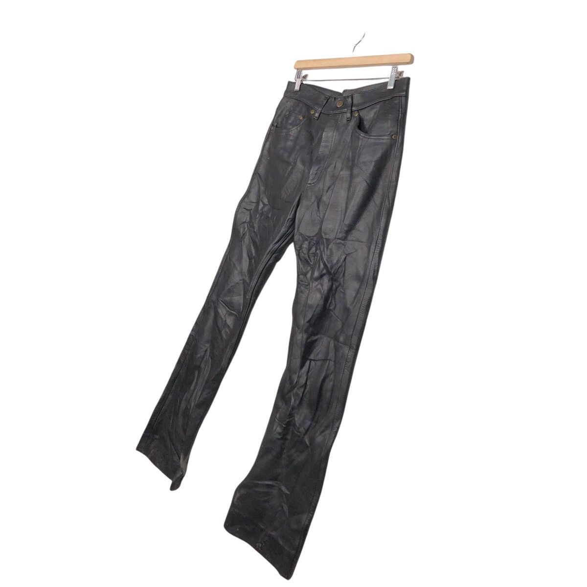 Genuine Leather 📌Vintage Biker Genuine Leather Pants BBH Clothing Size US 31 - 3 Thumbnail