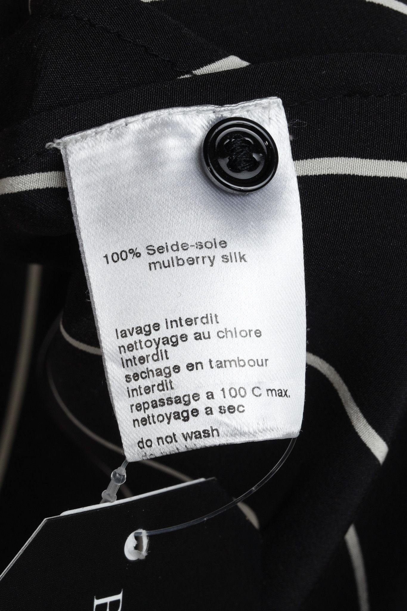 Akris Akris Black Taupe Geometric Stripes Zip-Front Silk Blouse Size L / US 10 / IT 46 - 10 Thumbnail