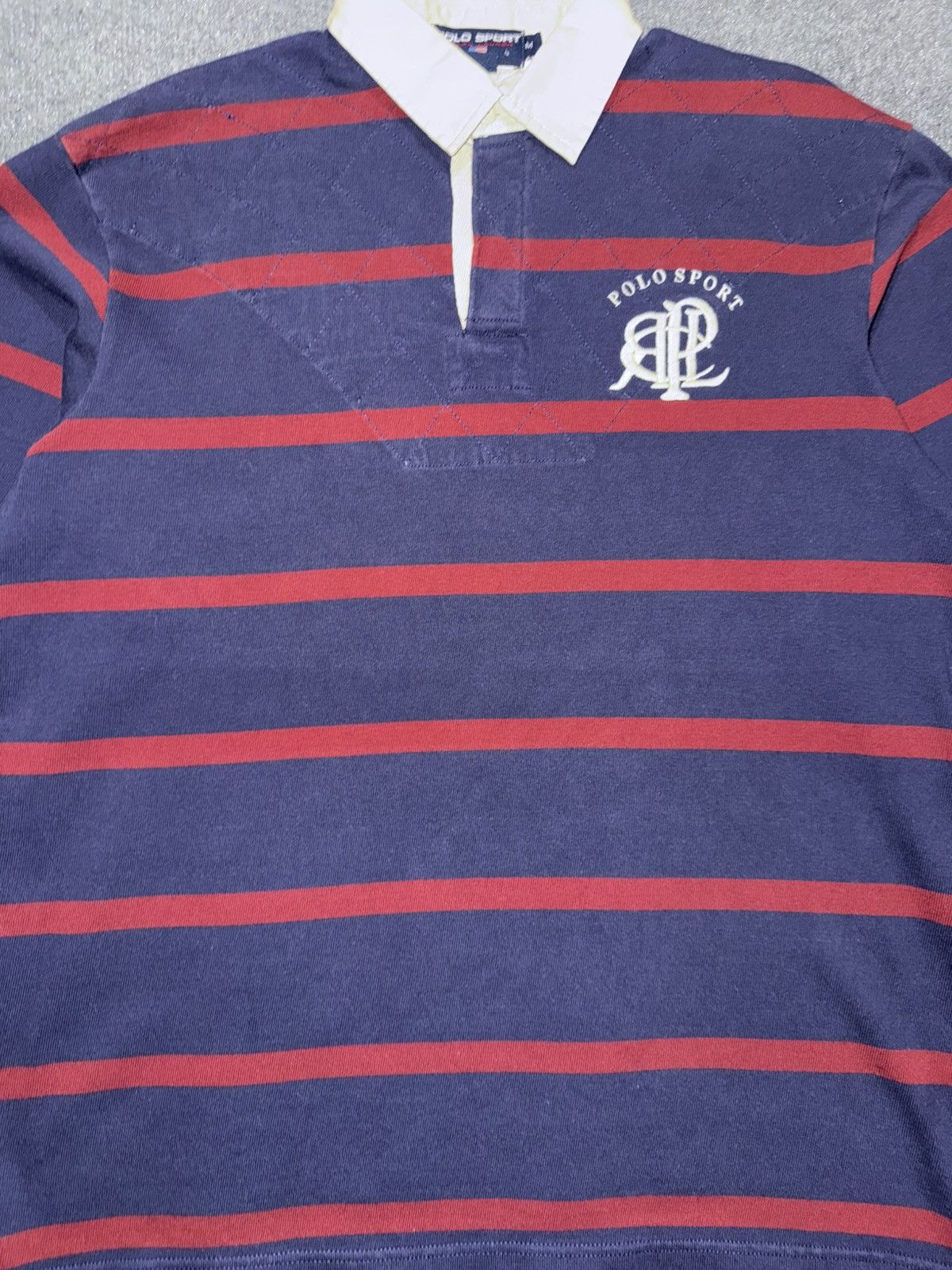 Polo Ralph Lauren Vintage Polo Sport Ralph Lauren Striped Rugby Shirt Size US M / EU 48-50 / 2 - 2 Thumbnail