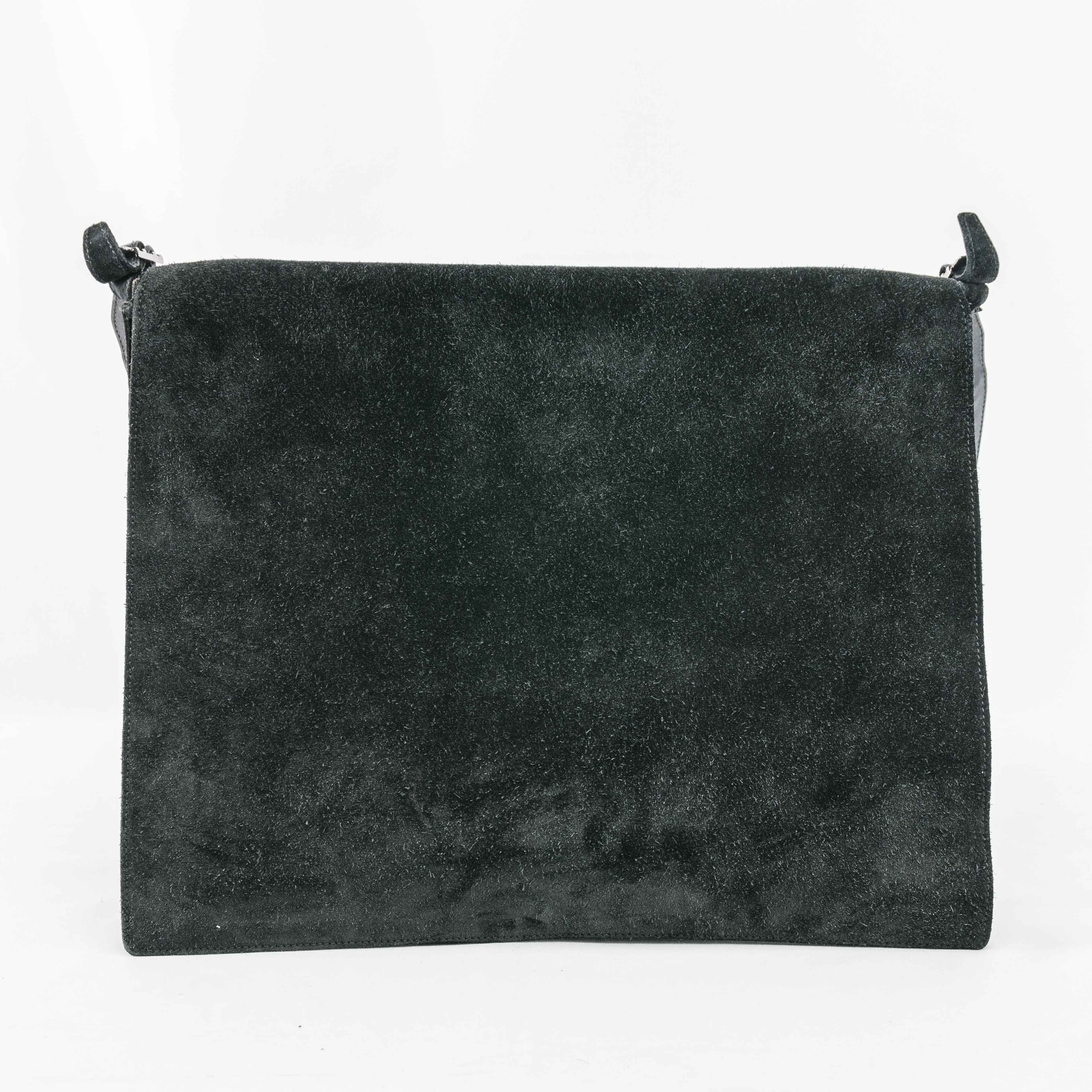 Gucci Gucci Black Suede and Leather Messenger Bag Size ONE SIZE - 3 Thumbnail