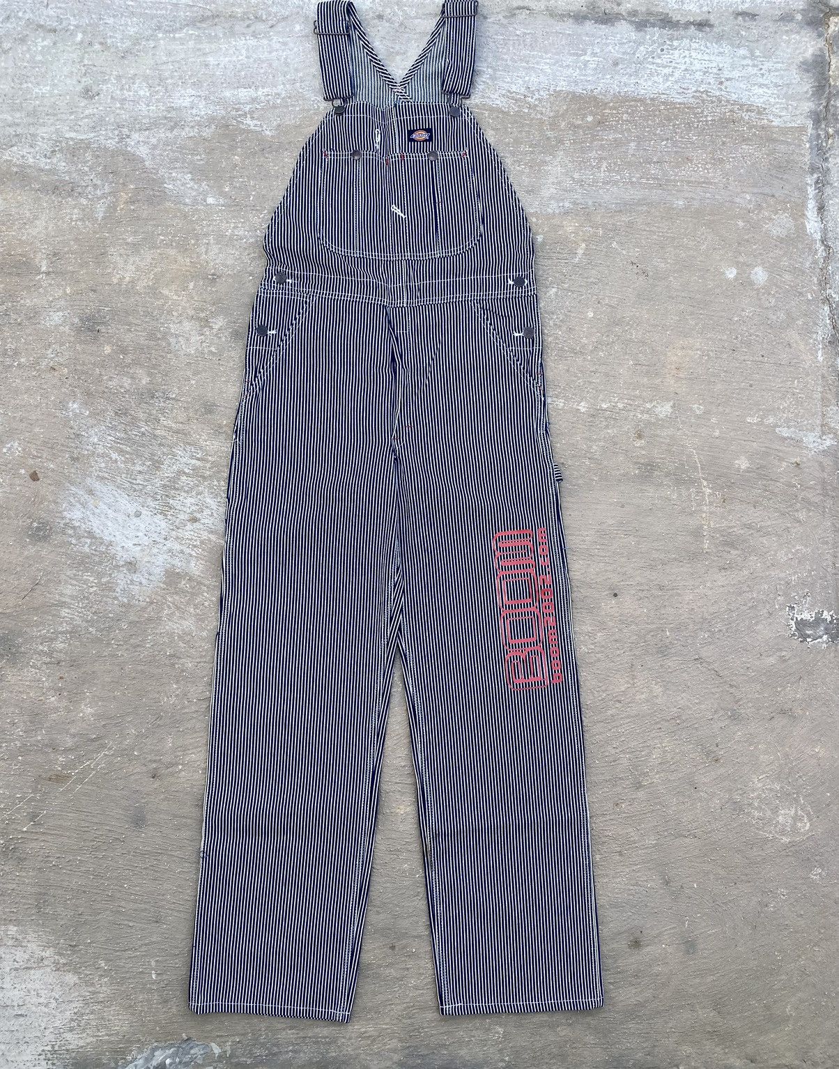 Japanese Brand 🔥 Rare 🔥 Vintage Y2K Dickies Hickory Stripe Overalls Size US 30 / EU 46 - 3 Thumbnail
