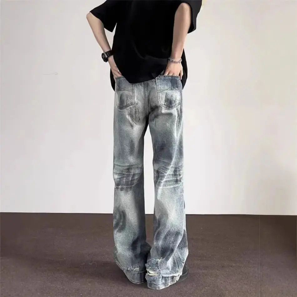Japanese Brand Retro loose wide leg tie dye casual jeans Size US 32 / EU 48 - 3 Thumbnail