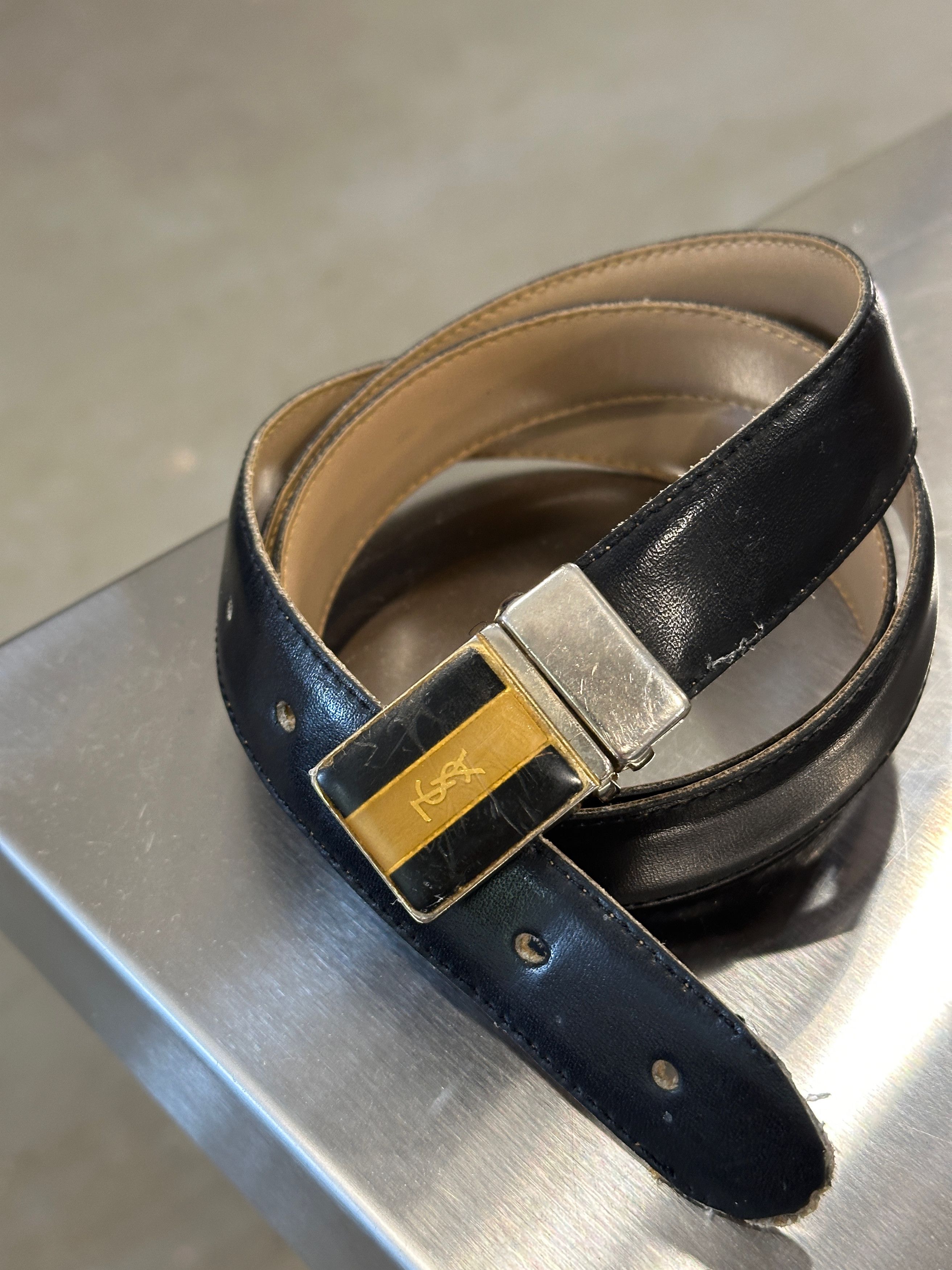 Vintage Vintage Yves Saint Laurent YSL Leather Belt Size ONE SIZE - 1 Thumbnail