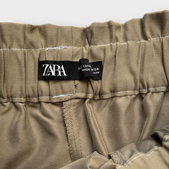 Zara Zara Buttoned Slouchy Pants XS Camel Tan Womens Pull On Tape