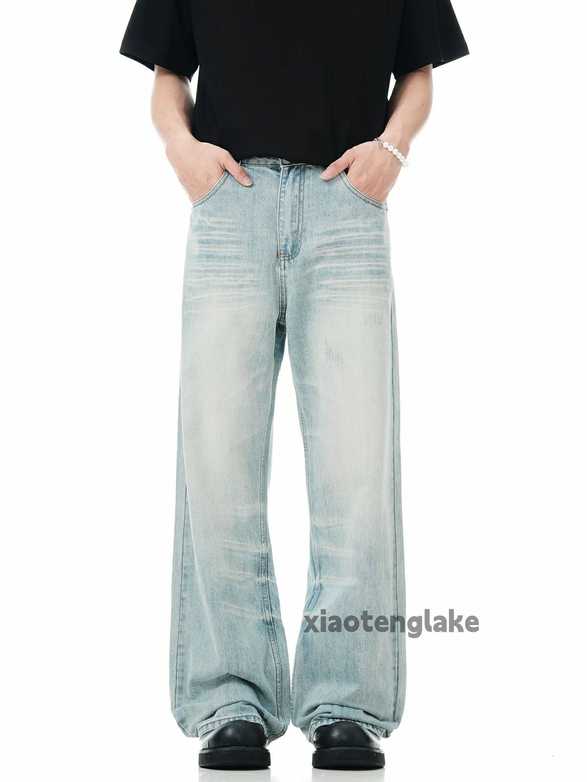 Jean × Vintage washed faded cleanfit yuppie loose baggy jeans Size US 32 / EU 48 - 8 Thumbnail