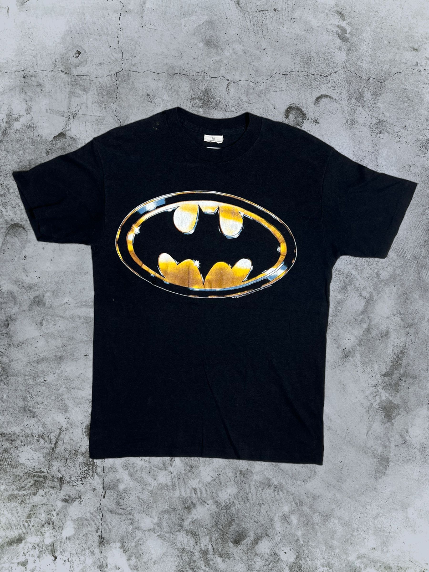 Vintage Vintage 80s Batman Big Logo Movie Promo Tee (M) GTMD624 Size US M / EU 48-50 / 2 - 1 Thumbnail