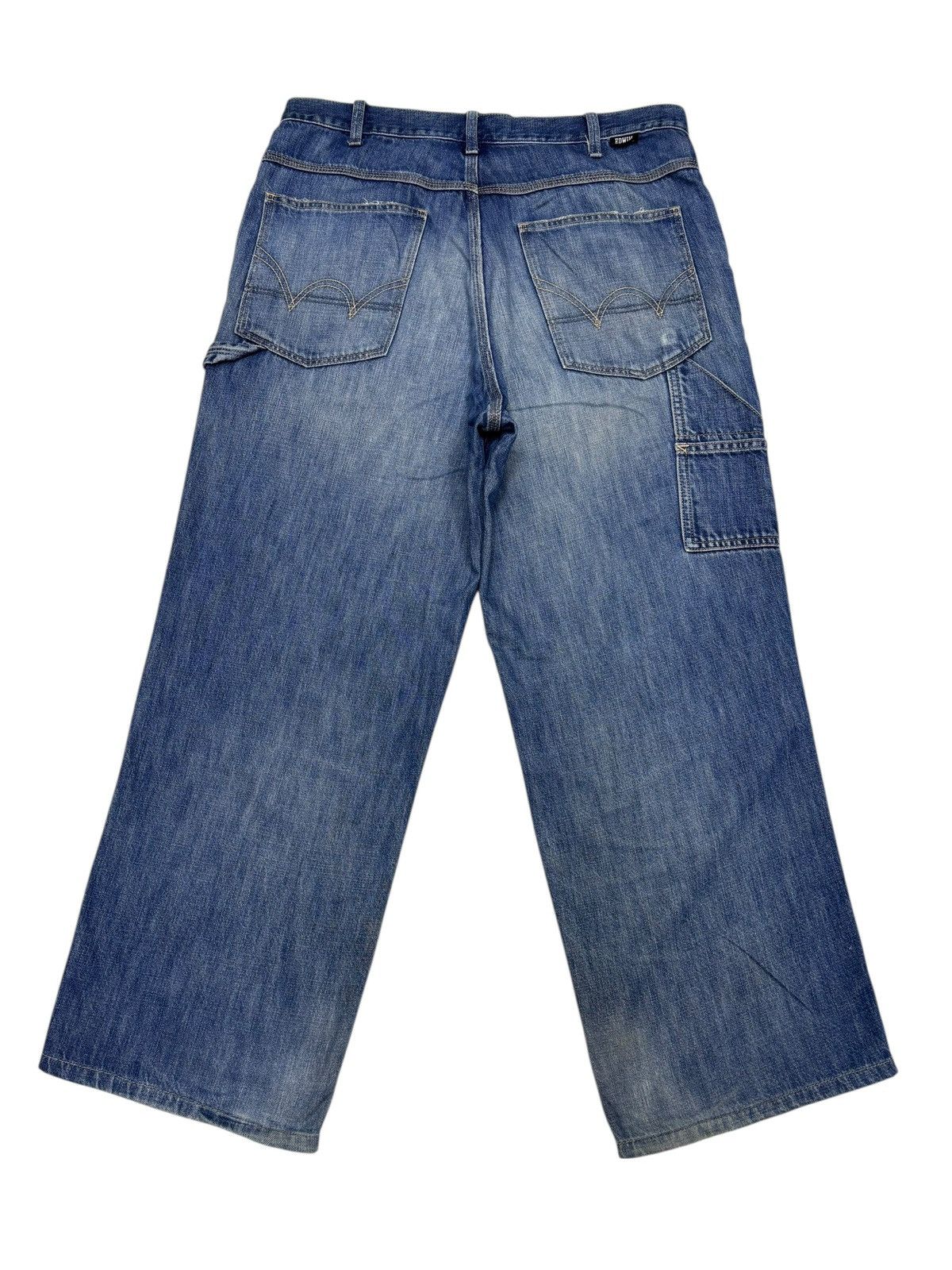 Kapital 🔥EDWIN WORKWEAR BAGGY JEANS DISTRESSED DENIM JEANS Size US 34 / EU 50 - 1 Thumbnail