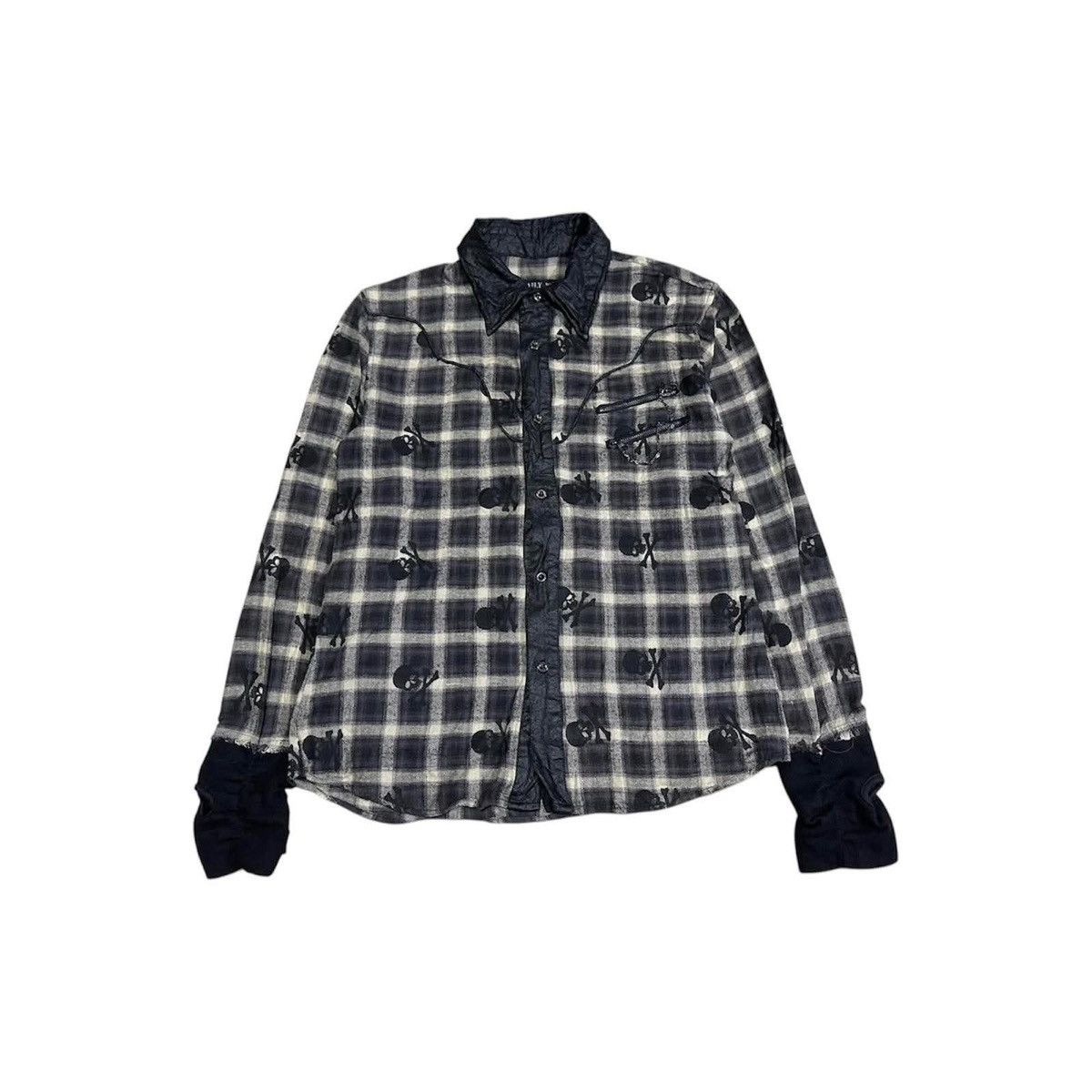 14th Addiction × If Six Was Nine × Japanese Brand 🔥Rare Y2K Archived Daily News Western Shirt Skull Goth Punk Size US L / EU 52-54 / 3 - 3 Thumbnail