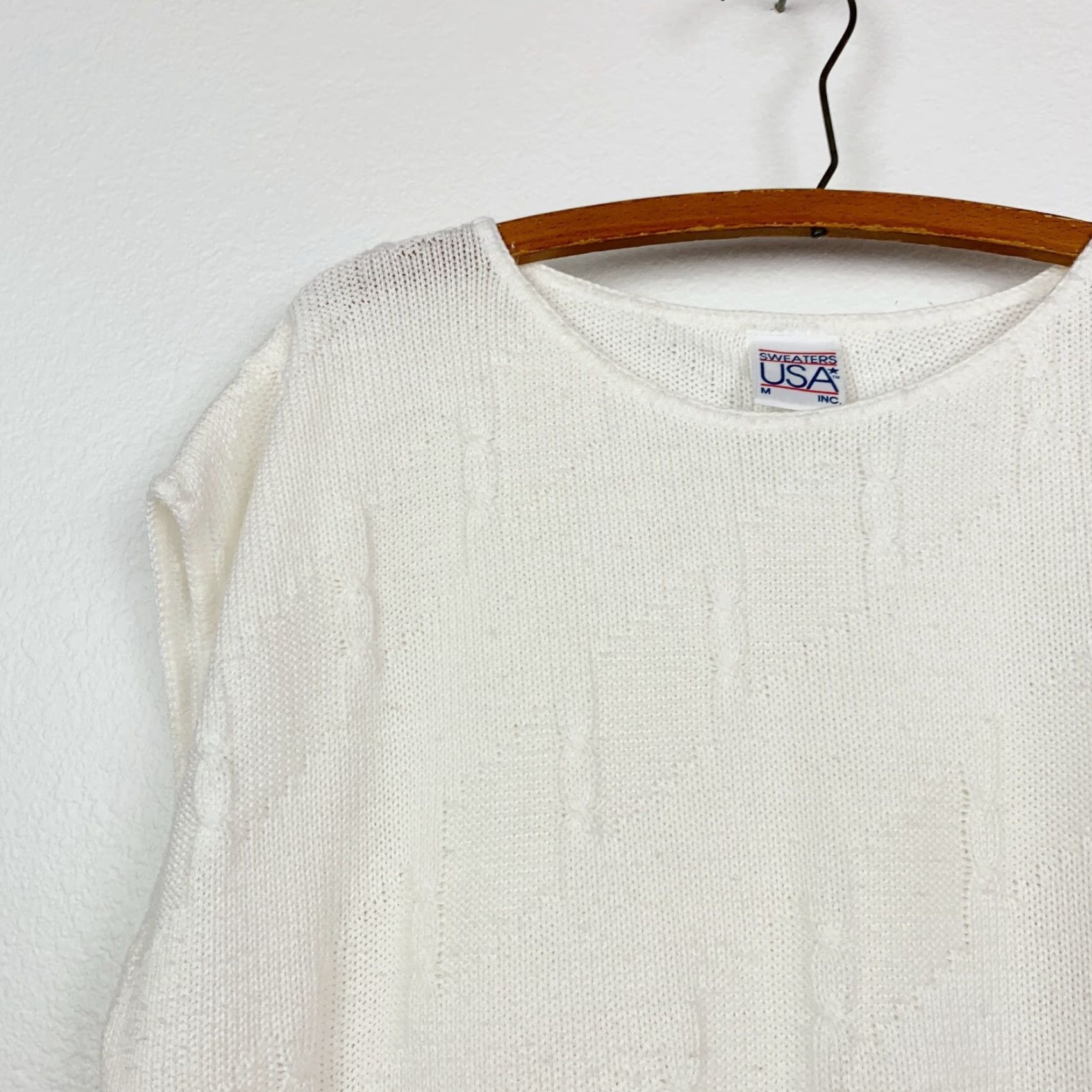 Vintage Vintage 80s Sweaters USA White Sleeveless Cap Sleeve Medium Shirt Womens Size M / US 6-8 / IT 42-44 - 2 Thumbnail