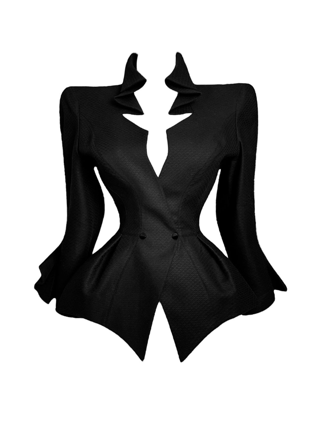 Thierry Mugler Dramatic Runway 1993 Thierry Mugler star neckline jacket Size S / US 4 / IT 40 - 2 Thumbnail