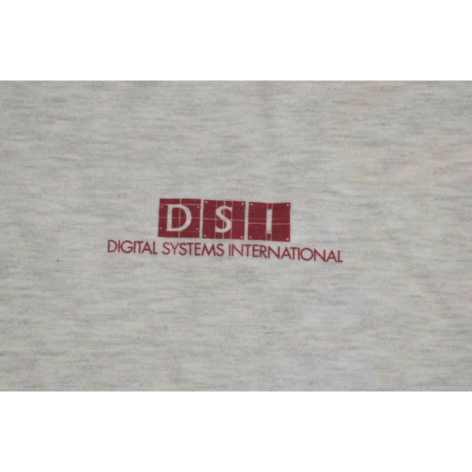 Hanes VINTAGE 90s DSI Digital Seattle Hanes T-Shirt Medium Gray Mens Crew Neck Short Sleeve Double-Sided USA Size US M / EU 48-50 / 2 - 6 Thumbnail