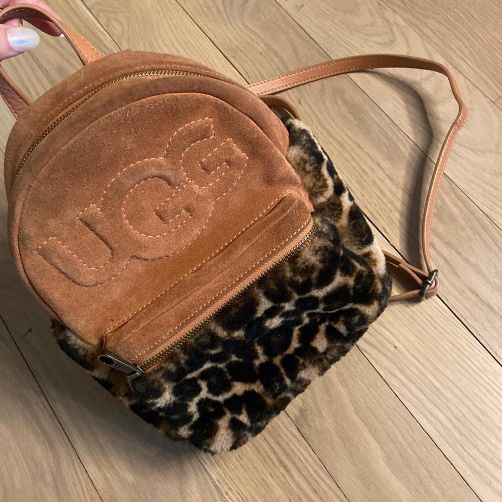 Ugg UGG Leopard Faux Fur Mini Backpack in Chestnut/Tan Size ONE SIZE - 2 Thumbnail